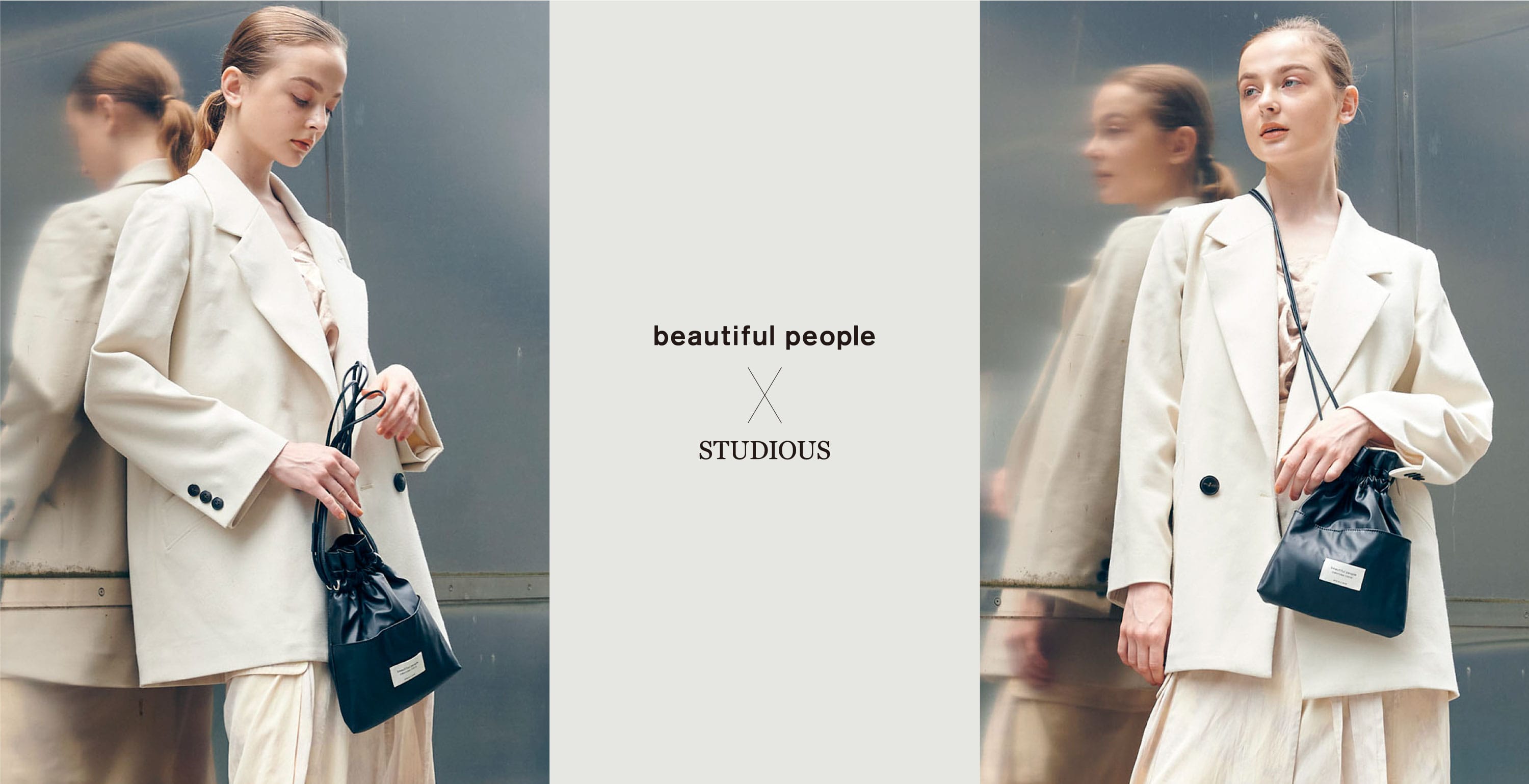 beautifulpeople × STUDIOUS 別注巾着ショルダーバッグ｜ STUDIOUS 