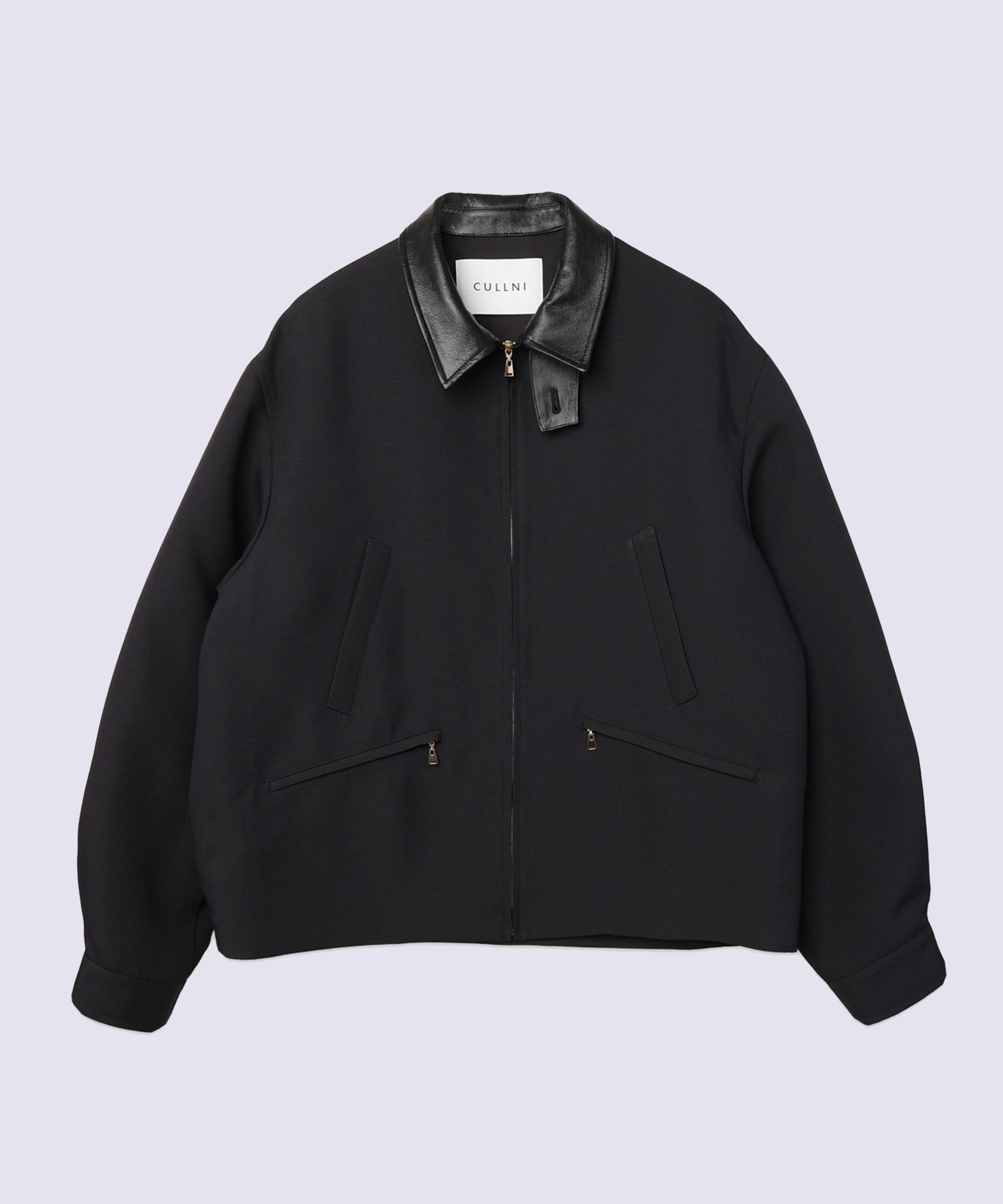 Structuerd Twill Double Cloth Leather Collar Blouson CULLNI