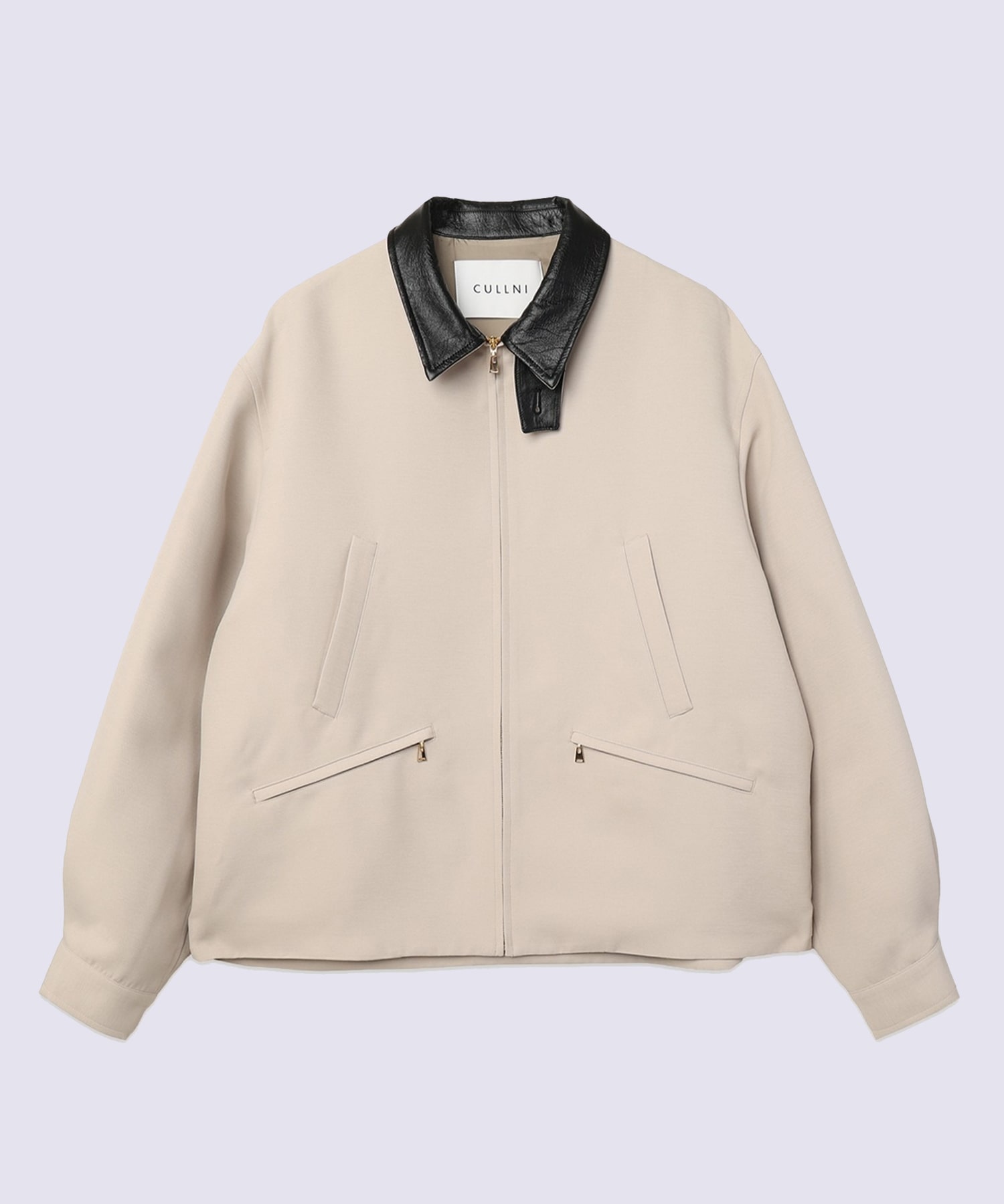 Structuerd Twill Double Cloth Leather Collar Blouson CULLNI