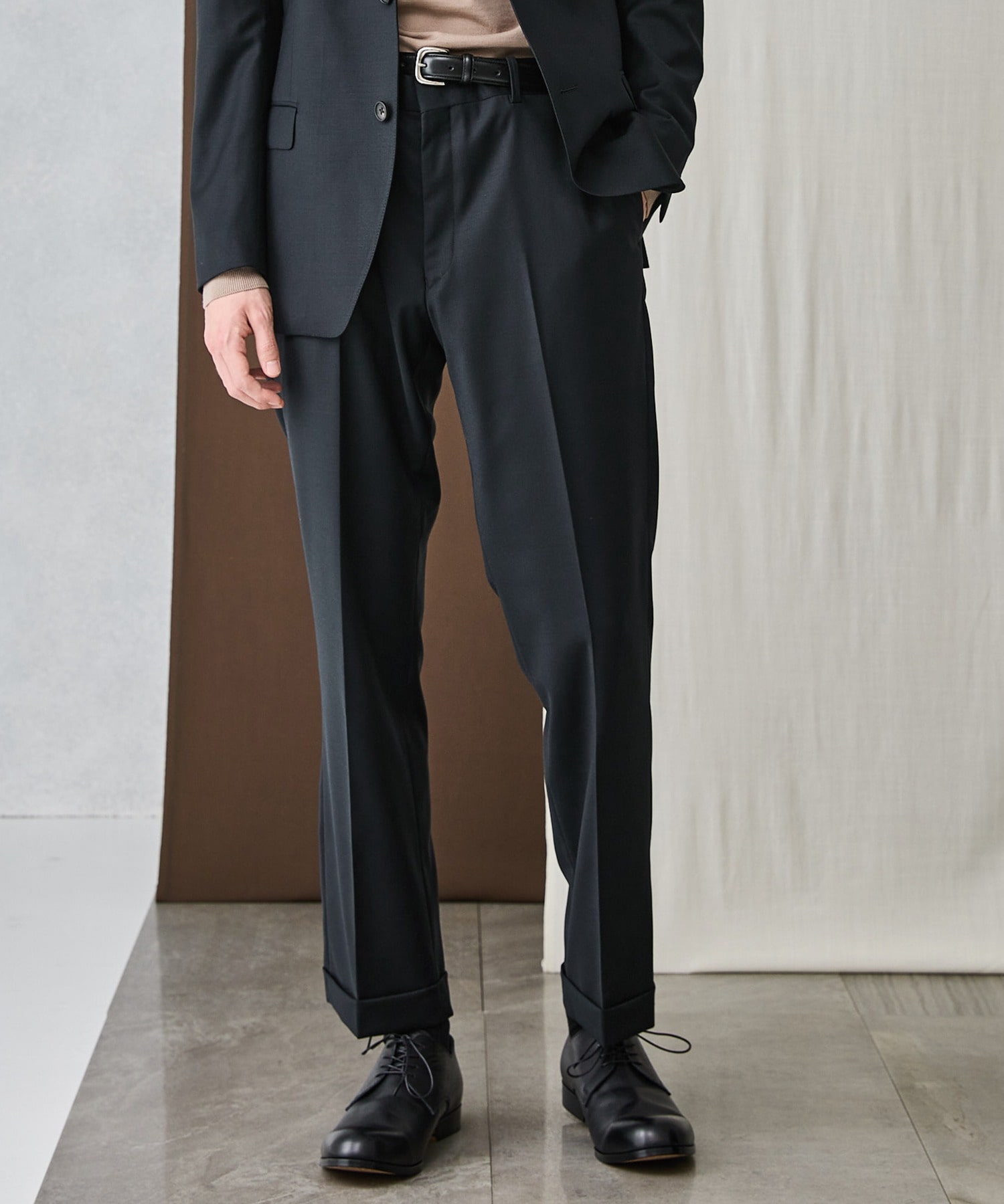 NO PLEATS WOOL SILK PANTS | BESPOKE TOKYO