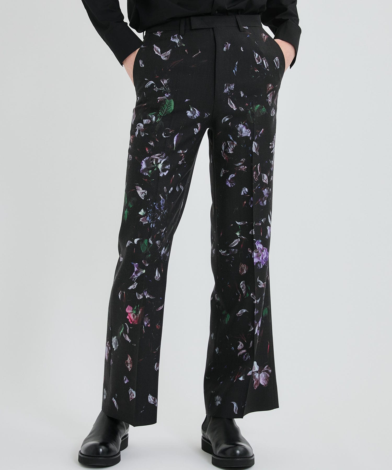 WOOL GABA FLOWER SLIM FLARE | LAD MUSICIAN