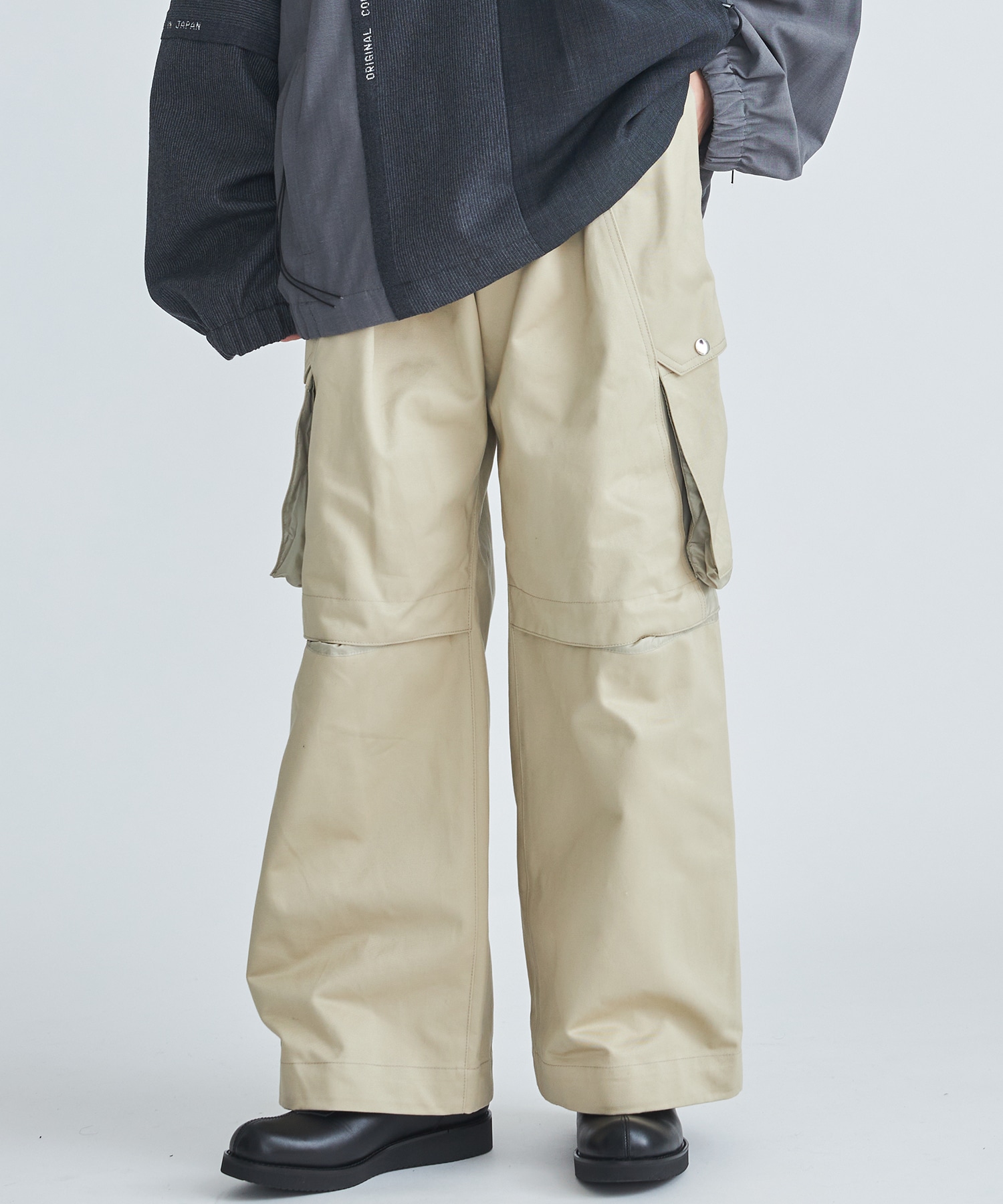 数量限定】【数量限定】tamme Knee Tuck Wide Cargo Pants ワーク