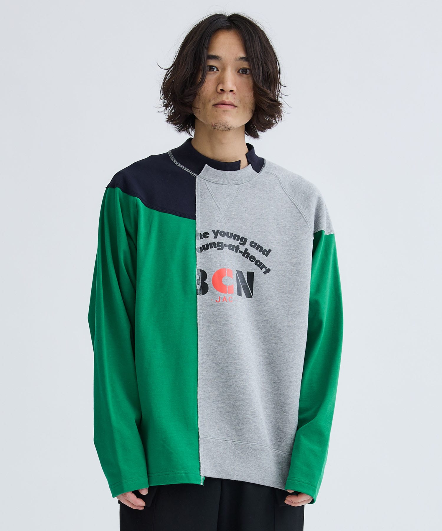 カラー ビーコン kolor BEACON スウェット 22AW  22WBM-T02231  Pullover SWEAT 再構築 ドッキング スウェット マルチカラー系 2