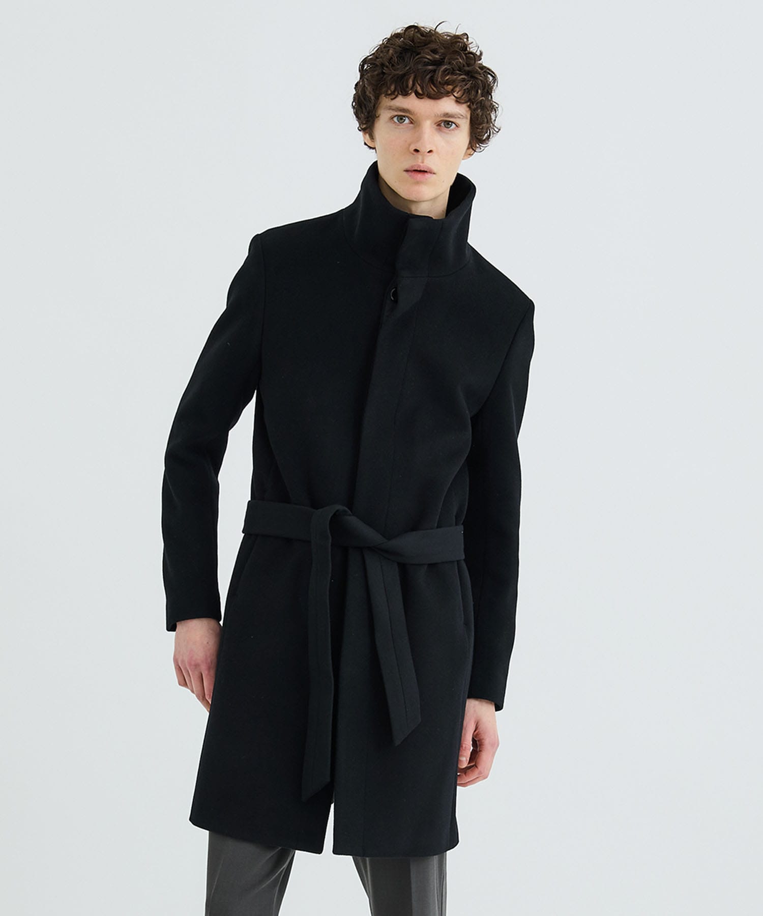 別注>WOOL CASHMERE STAND COLLAR COAT |ATTACHMENT