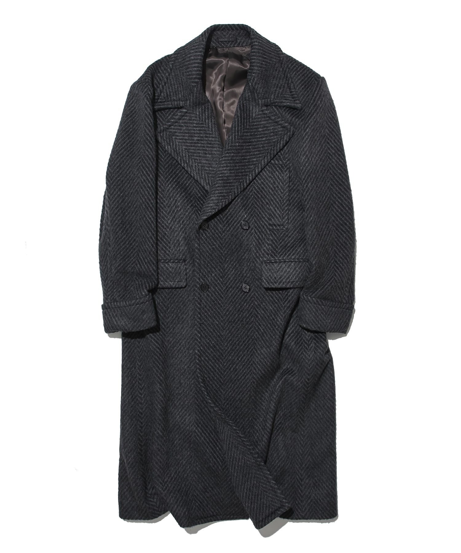 【wool angora cashmere】herringbone coat