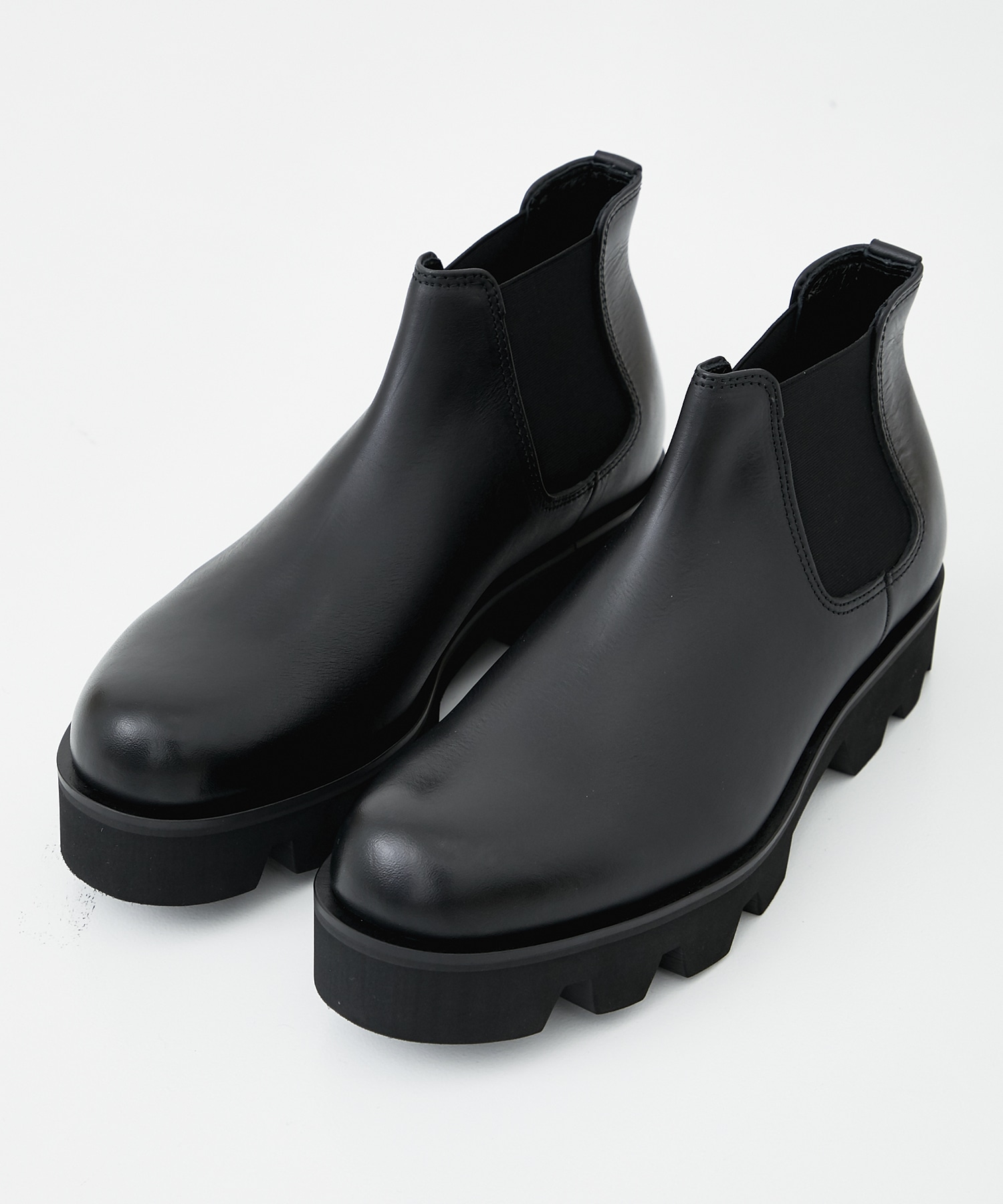 SIDE GORE BOOTS with Chunky Sole(40 BLACK): PADRONE: MENS ...