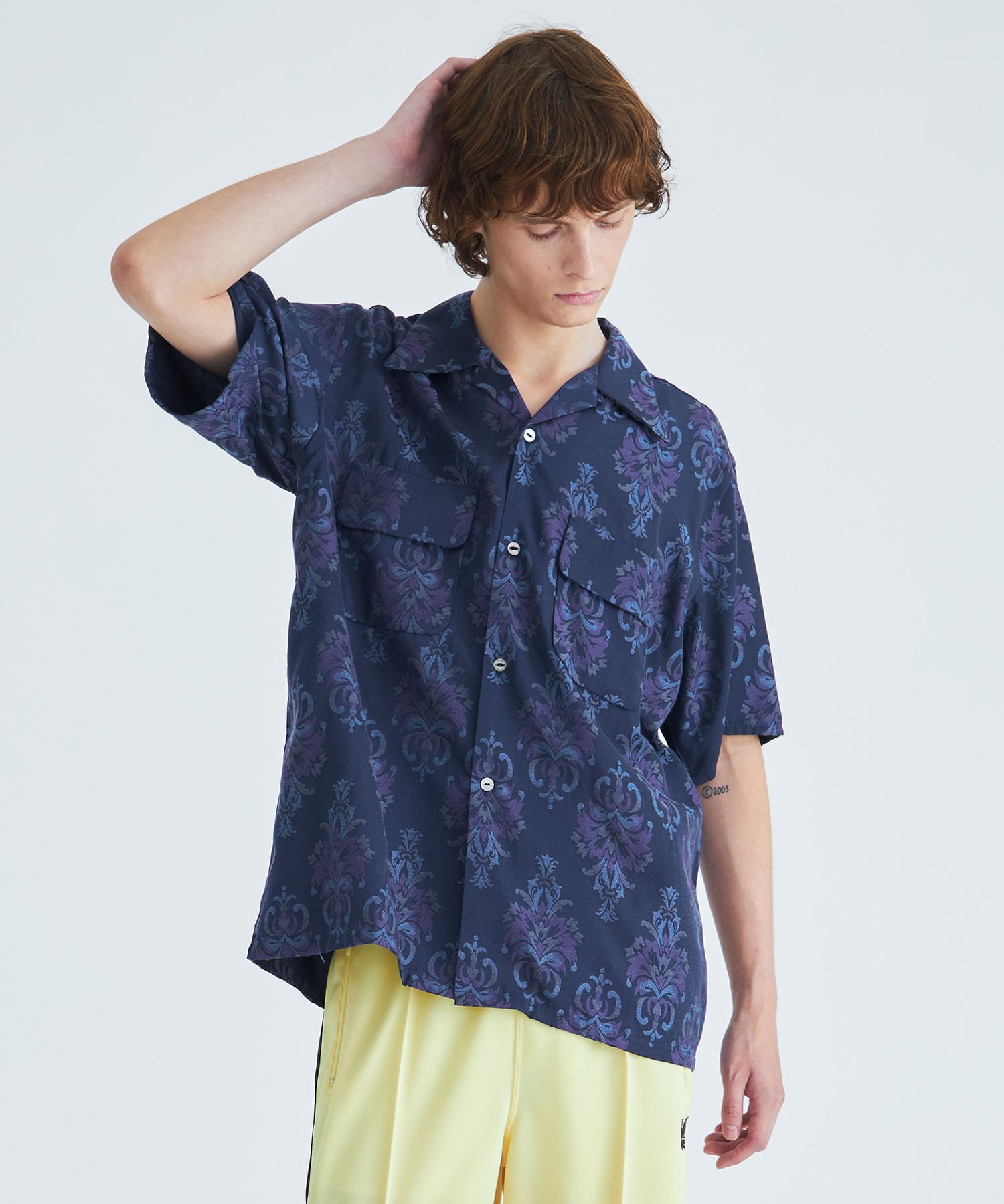 S/S Classic Shirt - CU/R/S ORNAMENT Jq.｜NEEDLES