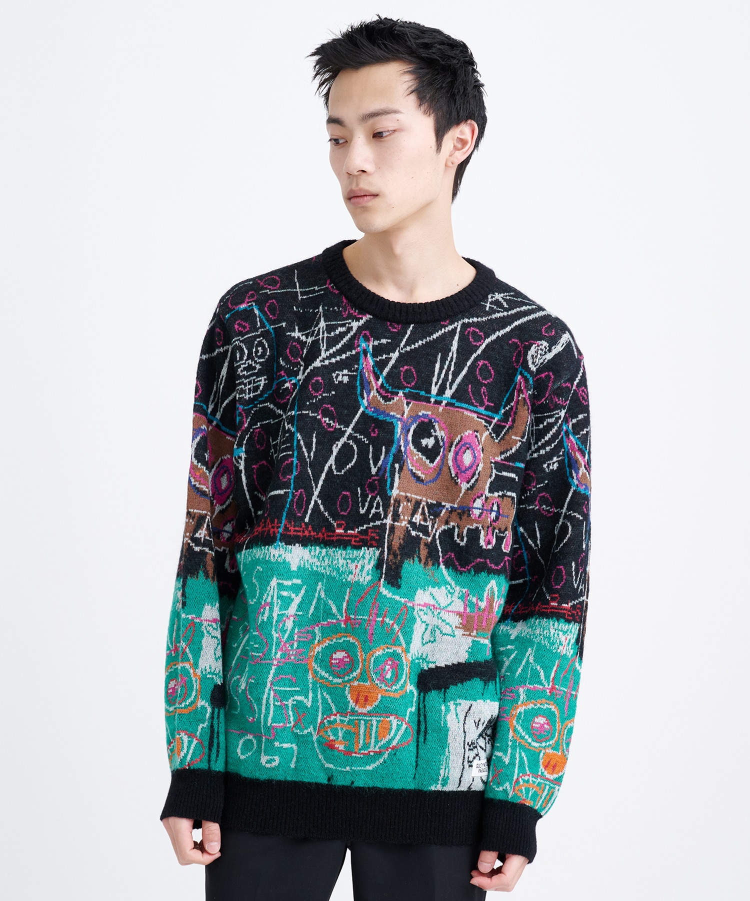 22FW WACKO MARIA BASQUIAT CREW NECK Lサイズ - メンズファッション