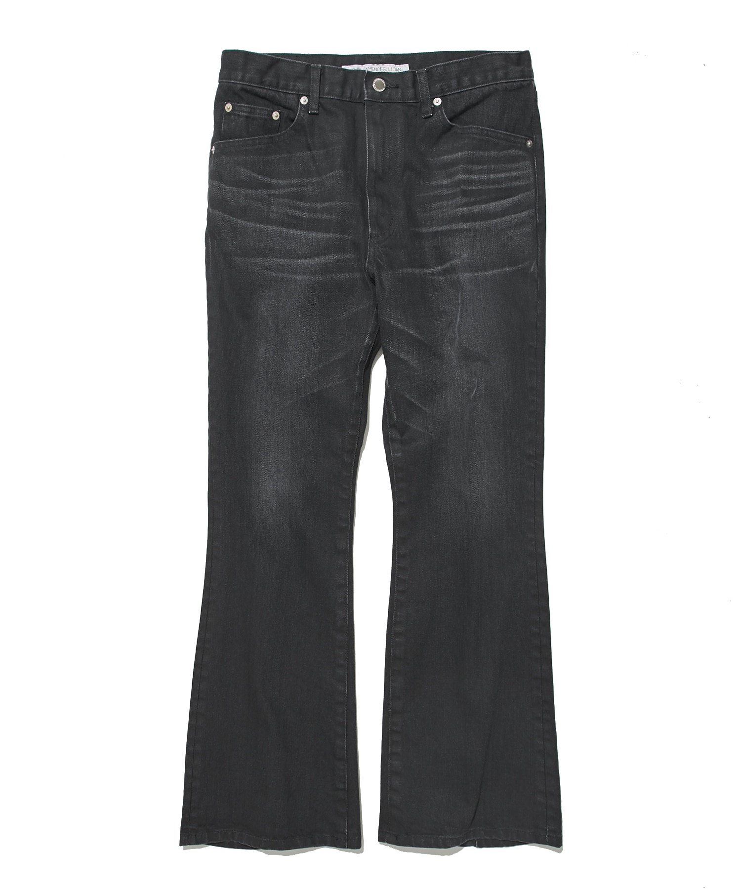 WASHED DENIM FLARED PANTS