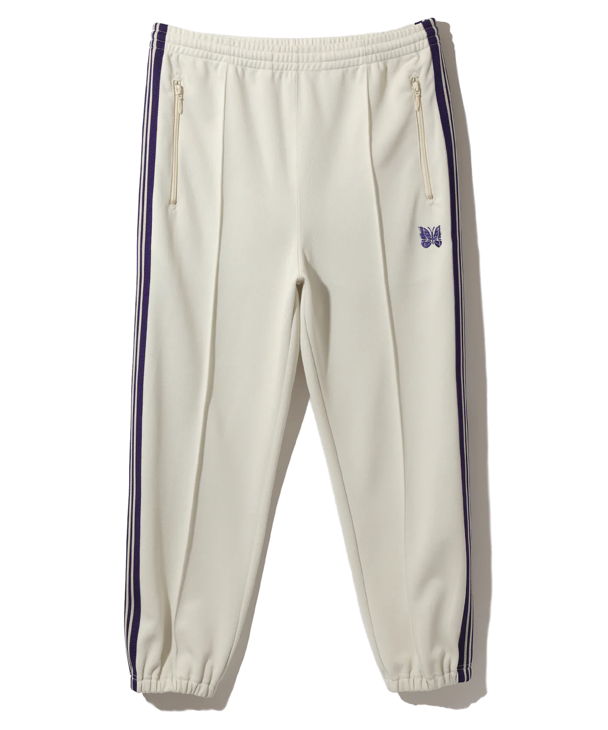 all white track pants