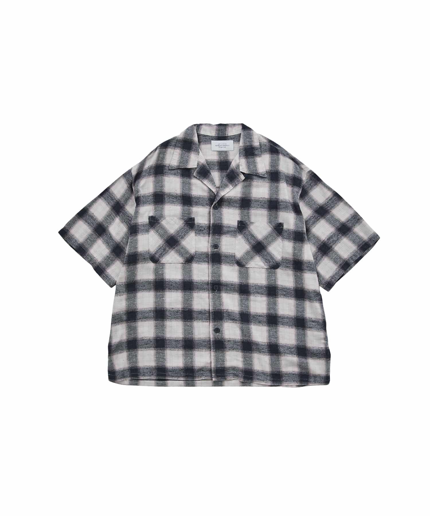 Short-sleeve ombre checked shirt