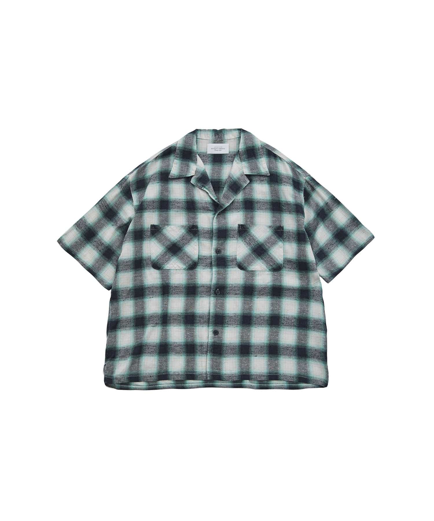 Short-sleeve ombre checked shirt | UNUSED