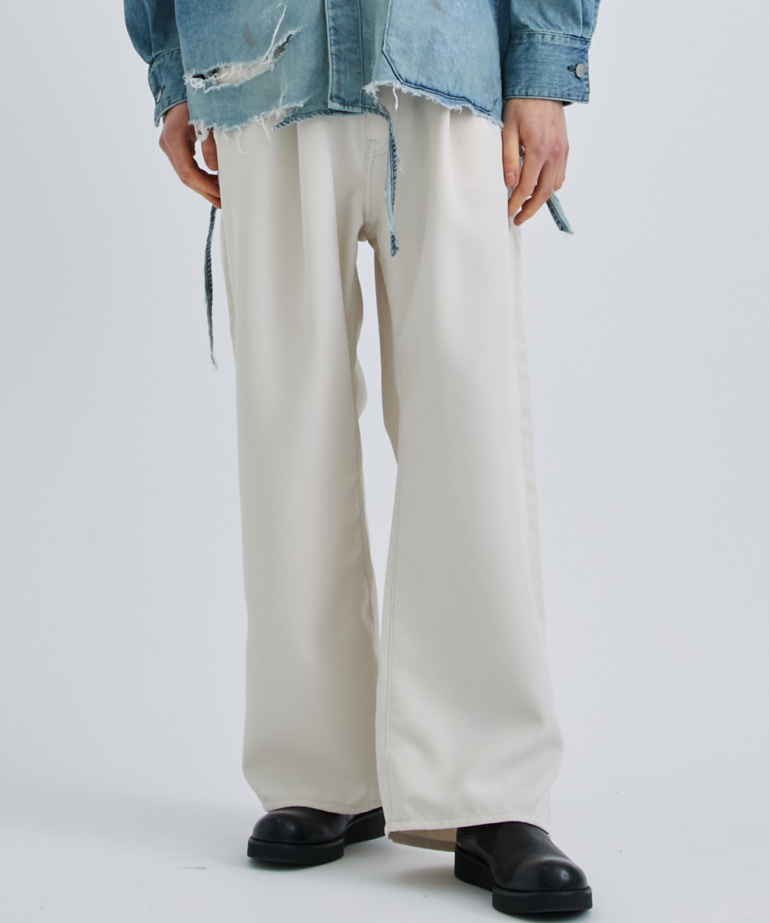 Jieda WIDE ONE TUCK STRAIGHT PANTS-