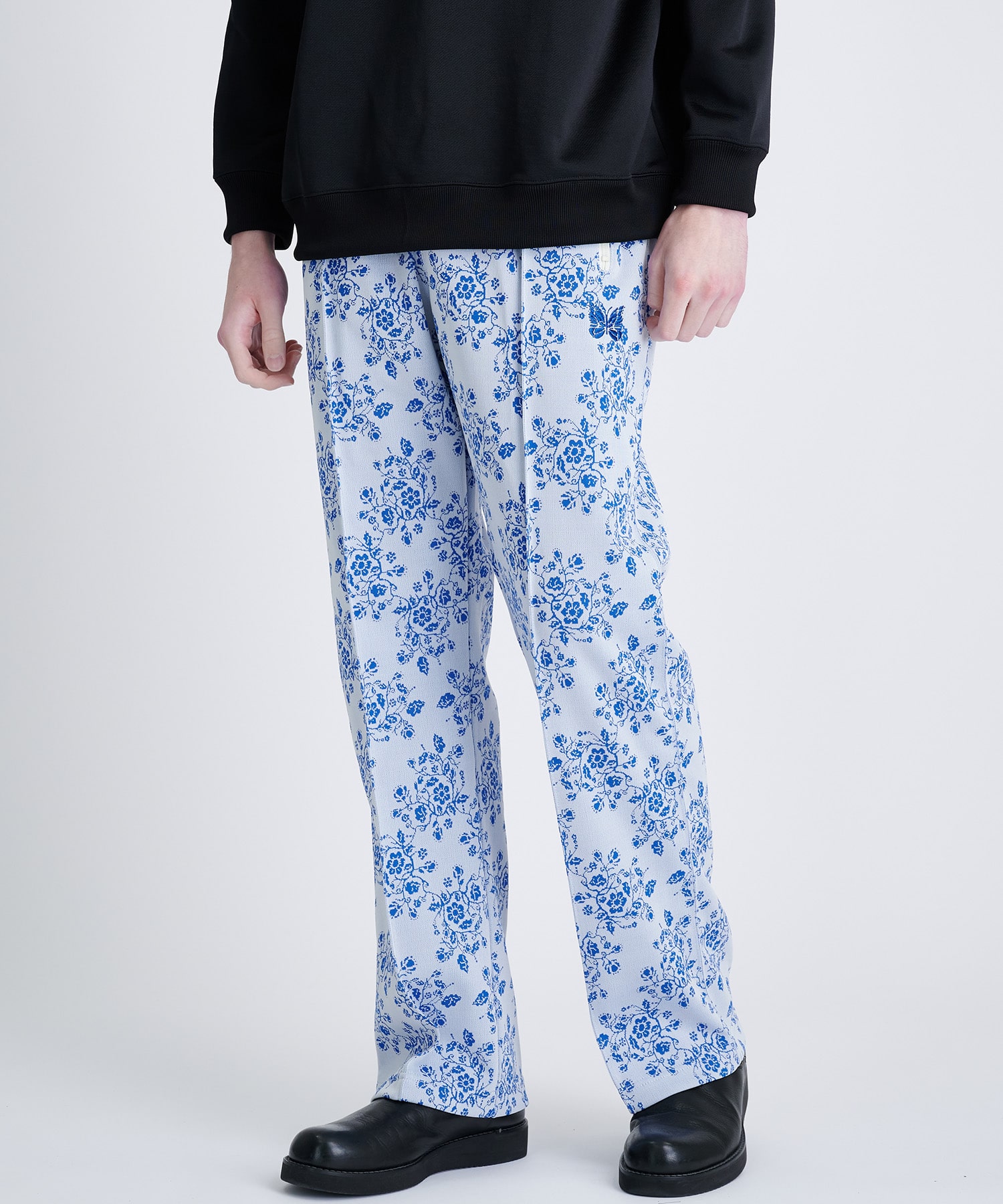 Needles◇23SS/Track Pant-POLY JQ/ボトム/S/ポリエステル/BLU/総柄/MR283-