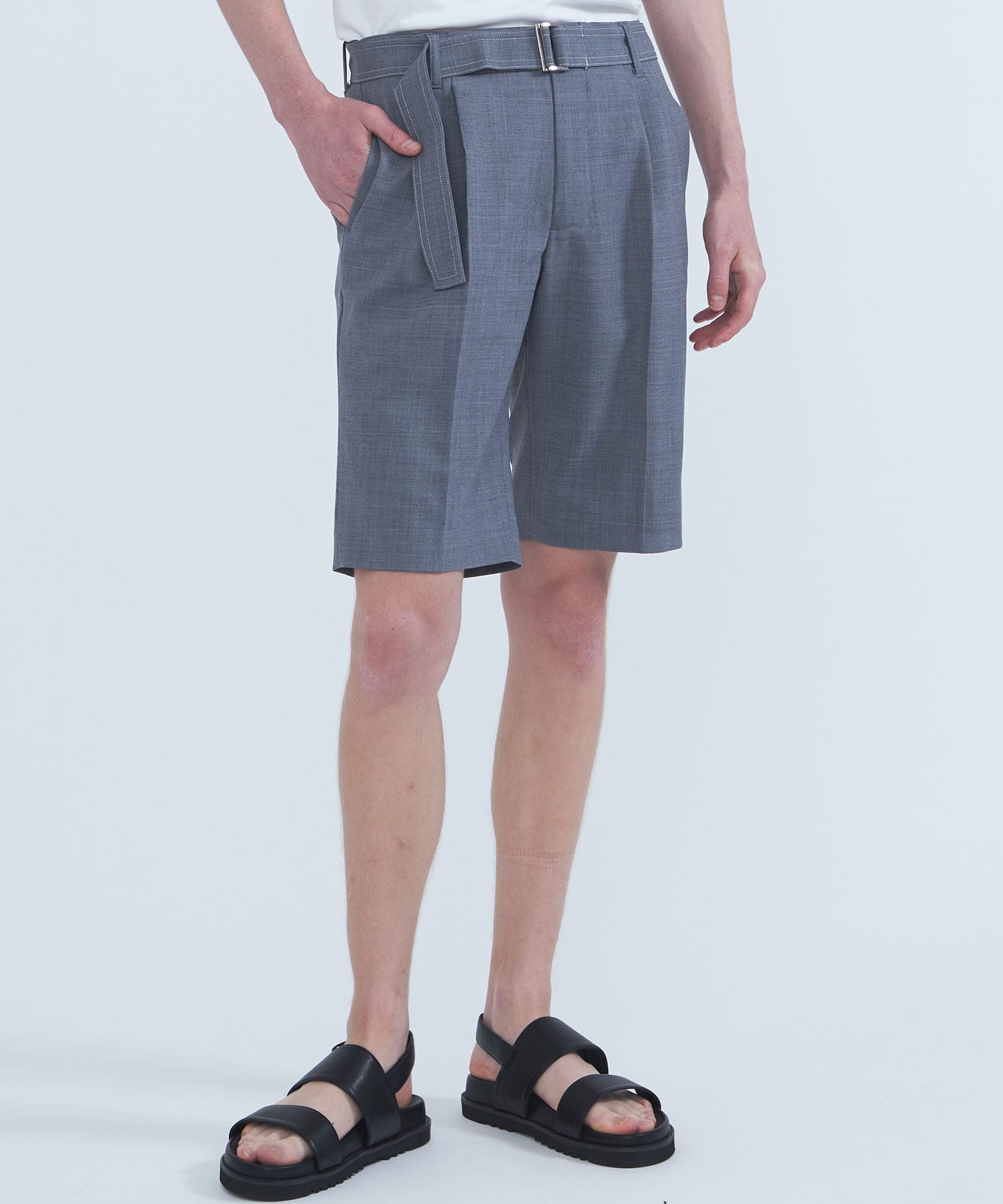 WIDE BELTED HALF PANTS｜LiNoH