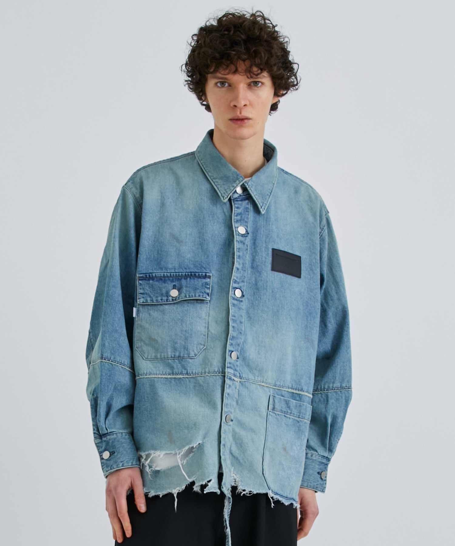 DAMAGE OVER DENIM SHIRT