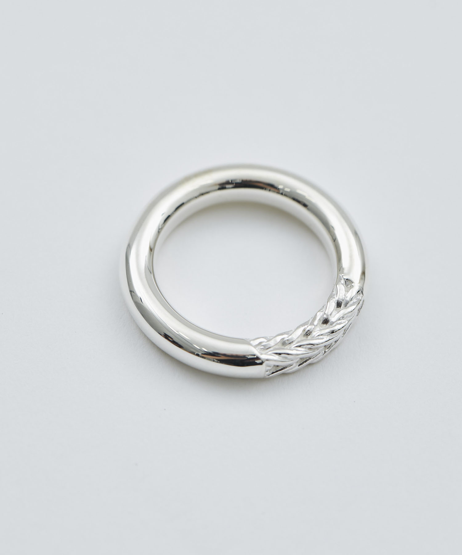 R-084 Braided silver ring