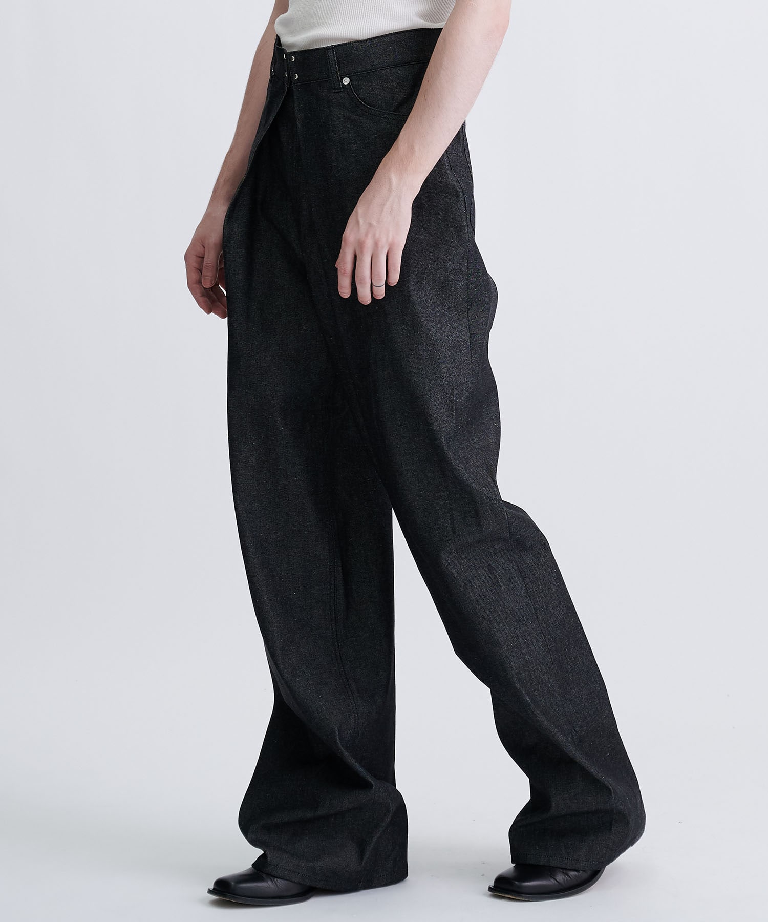 RIGID DENIM WIDE PANTS