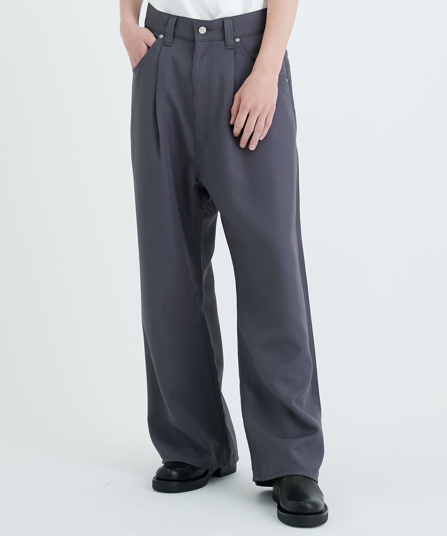 WIDE ONE TUCK STRAIGHT PANTS｜JieDa