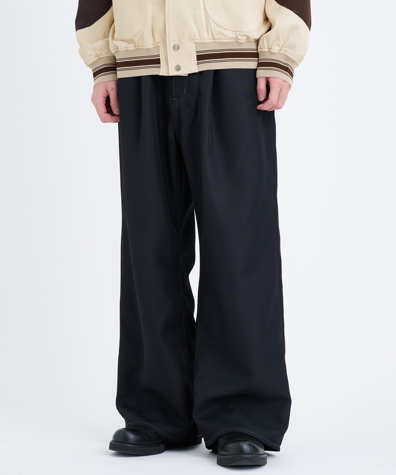 WIDE ONE TUCK STRAIGHT PANTS｜JieDa