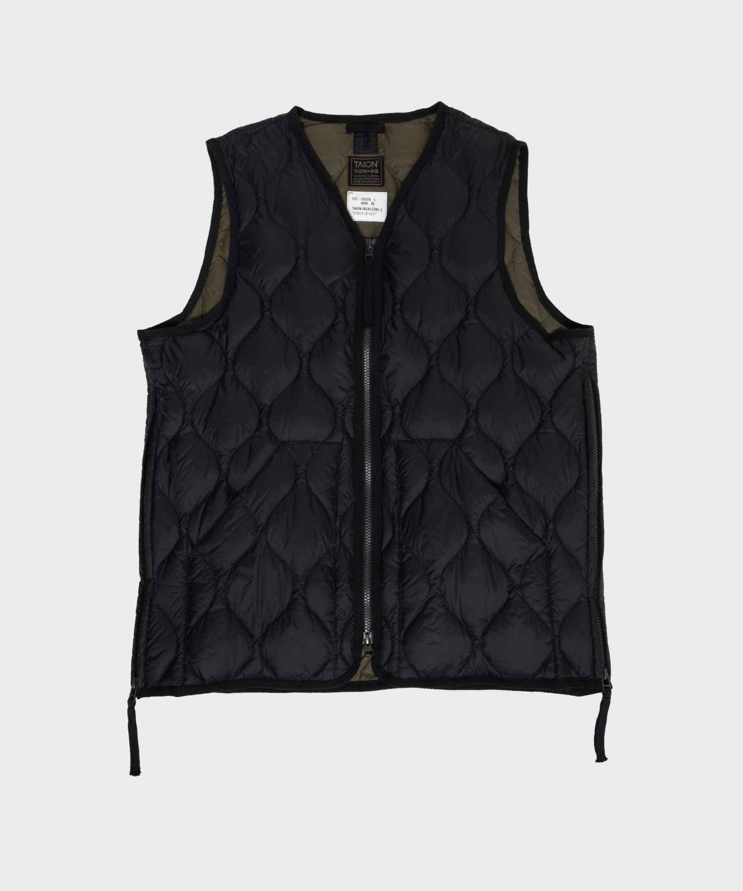 TAION | MILITARY V NECK W-ZIP DOWN VEST（SOFT SHELL）