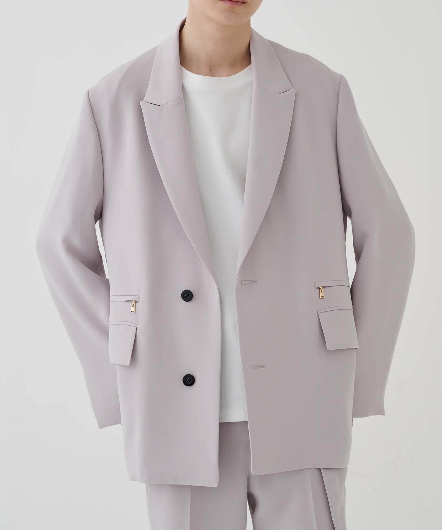 Double Satin Zip Pocket Tailored Jacket | CULLNI