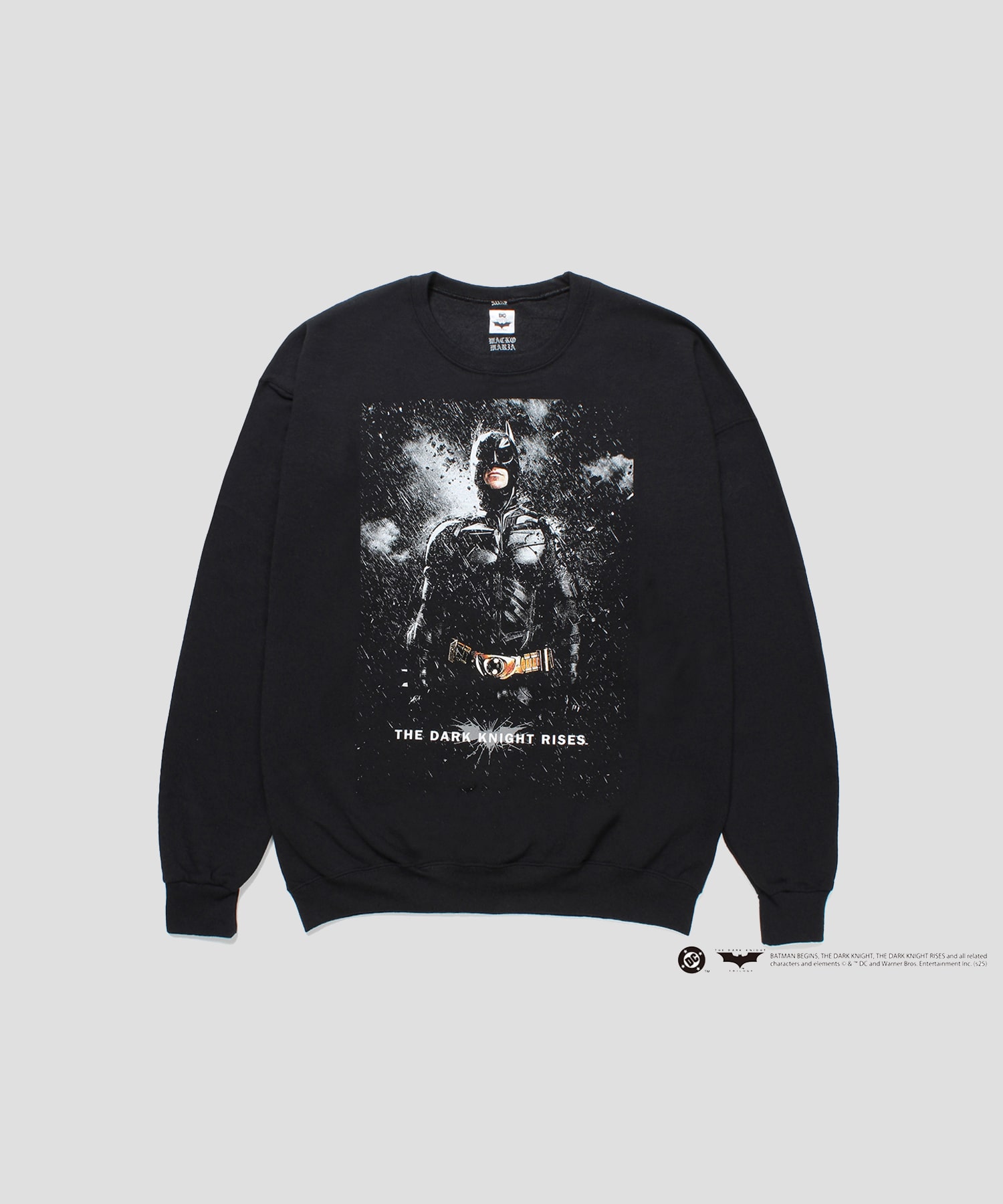 THE DARK KNIGHT TRILOGY / CREW NECK SWEAT SHIRT ( TYPE-6 )(M BLACK 