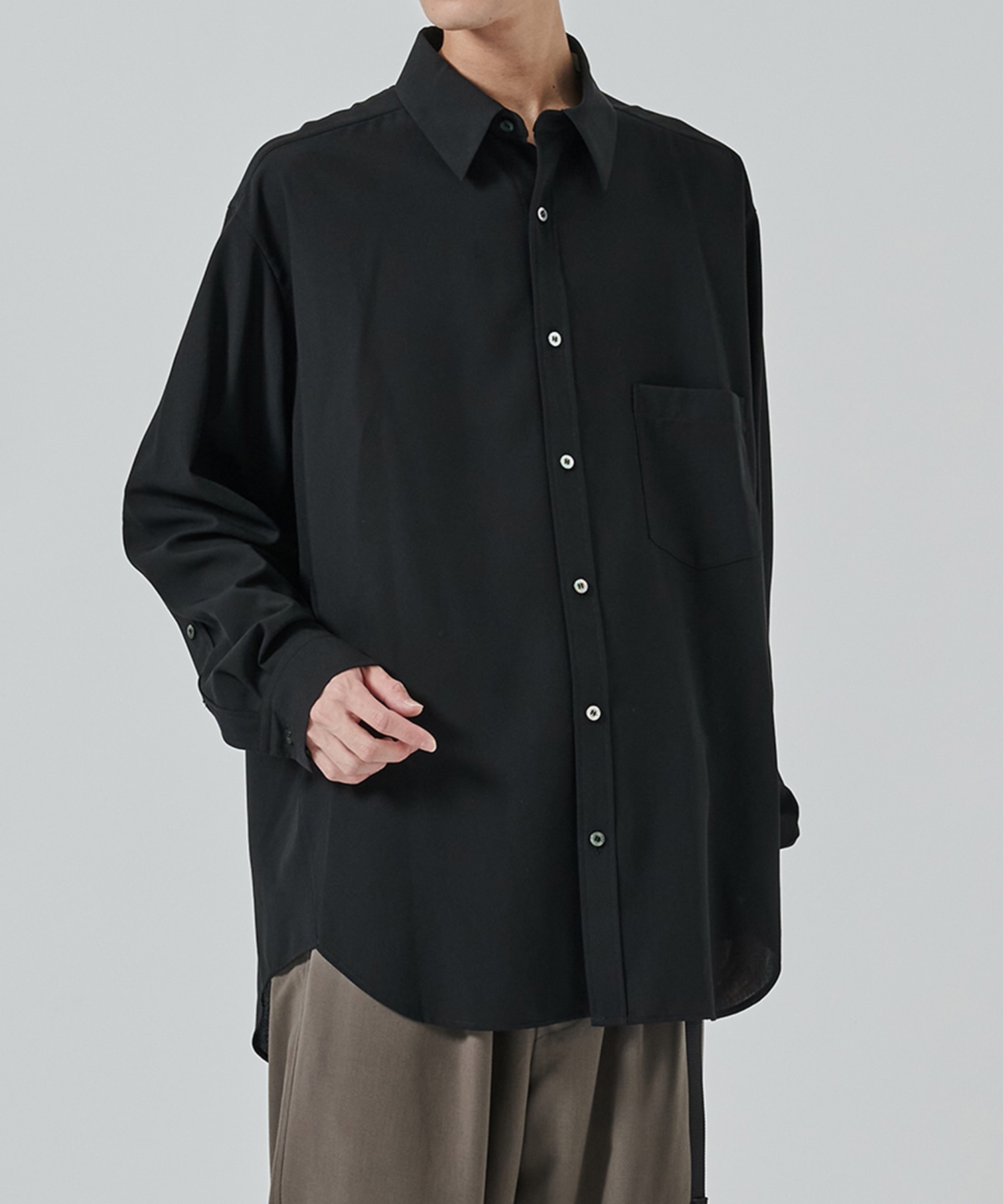 UJOH ウジョー フルオープンシャツ サイズ4 ブラック 24SS UJOH HOMME / ウジョーオム】Full Open Shirt/フルオープンシャツ
