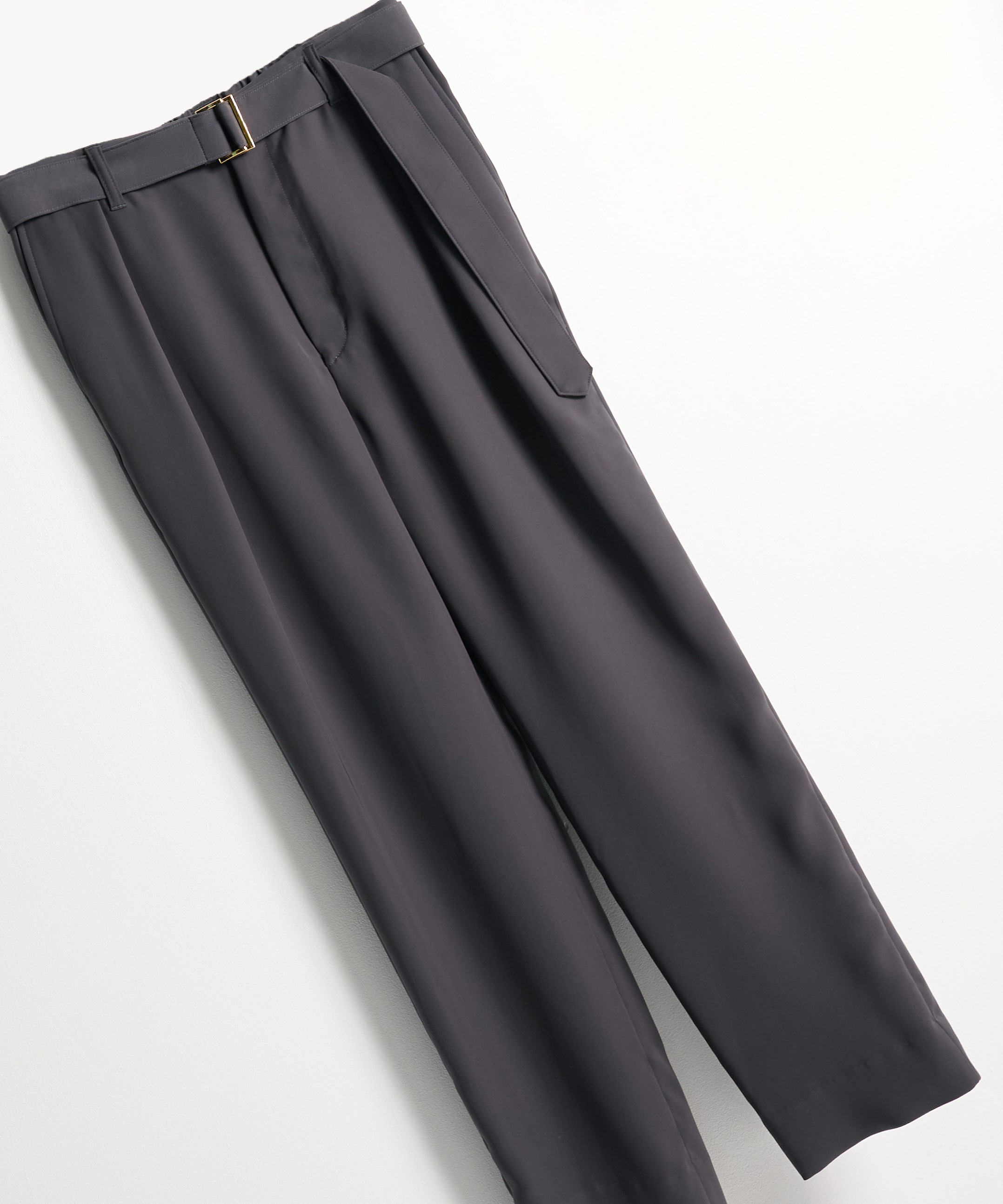 Dry Double Satin 1Tuck Pant with Long Belt | CULLNI