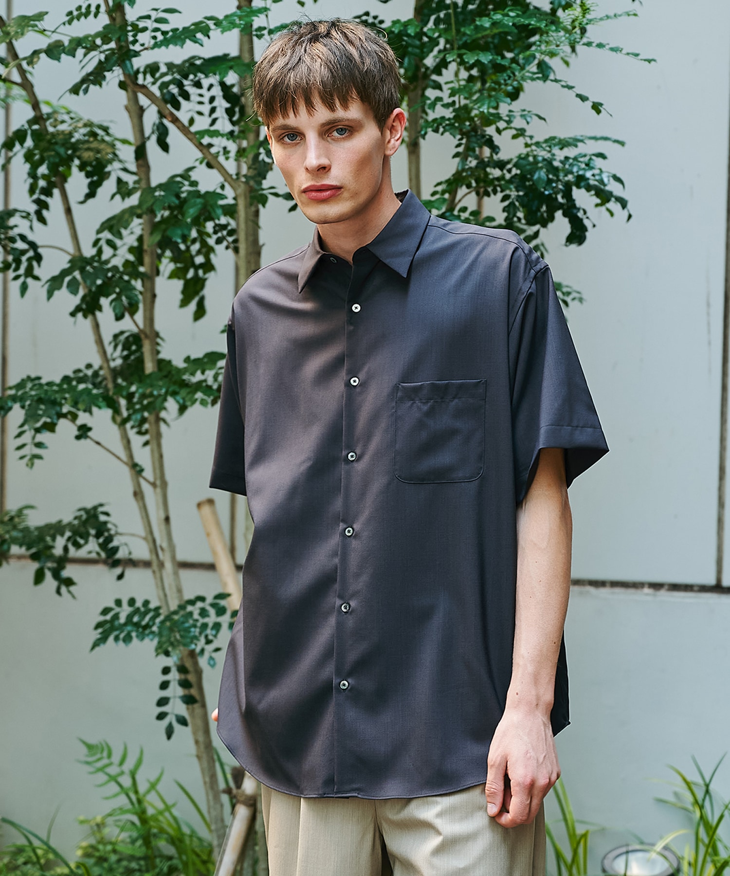 COMFORT FIT S/S SHIRT オーガニックウール 2/80 トロピカル
