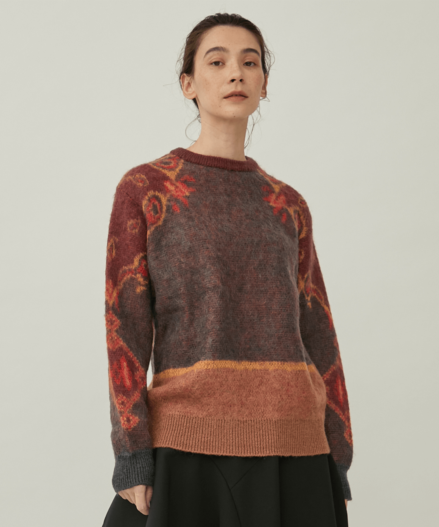 jacquard knit pullover with rhinestones – 10corsocomo