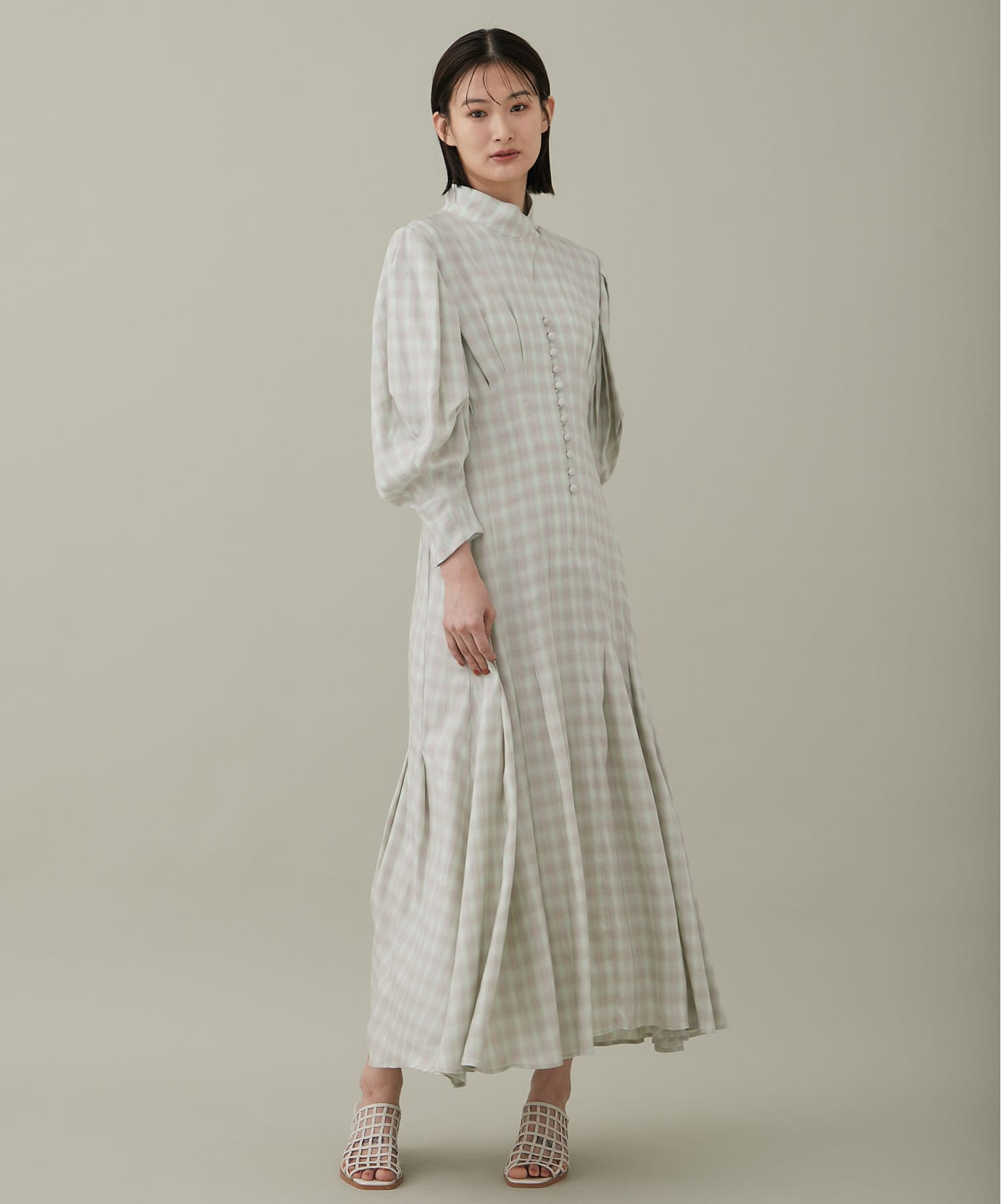 Linen Mix Ombre Check Flared Dress | www.fleettracktz.com