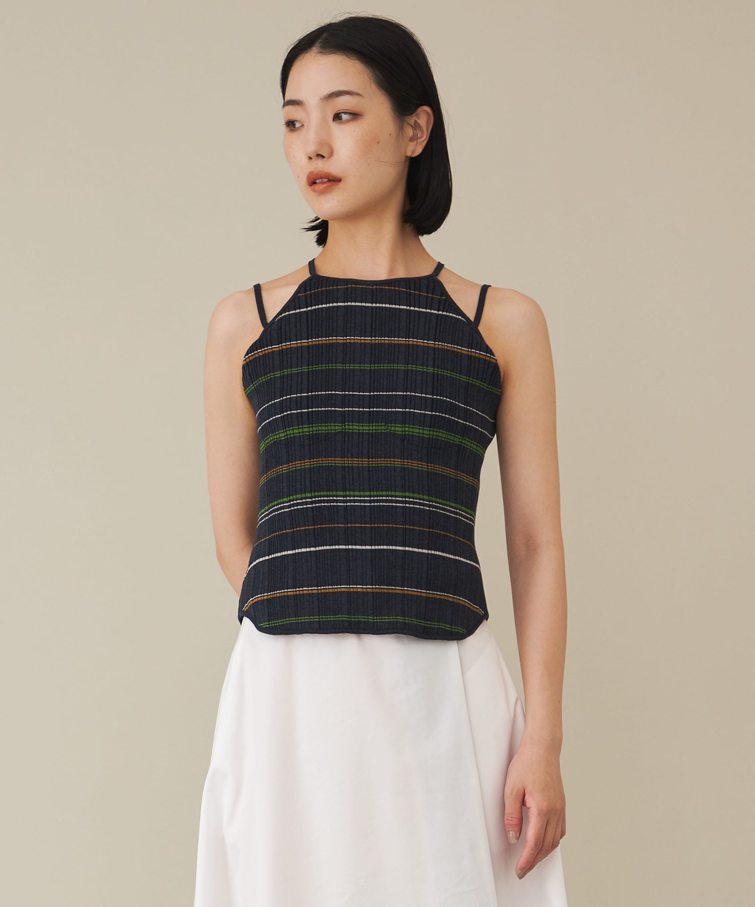Mame Random Ribbed Plaid Knitted Top | www.innoveering.net