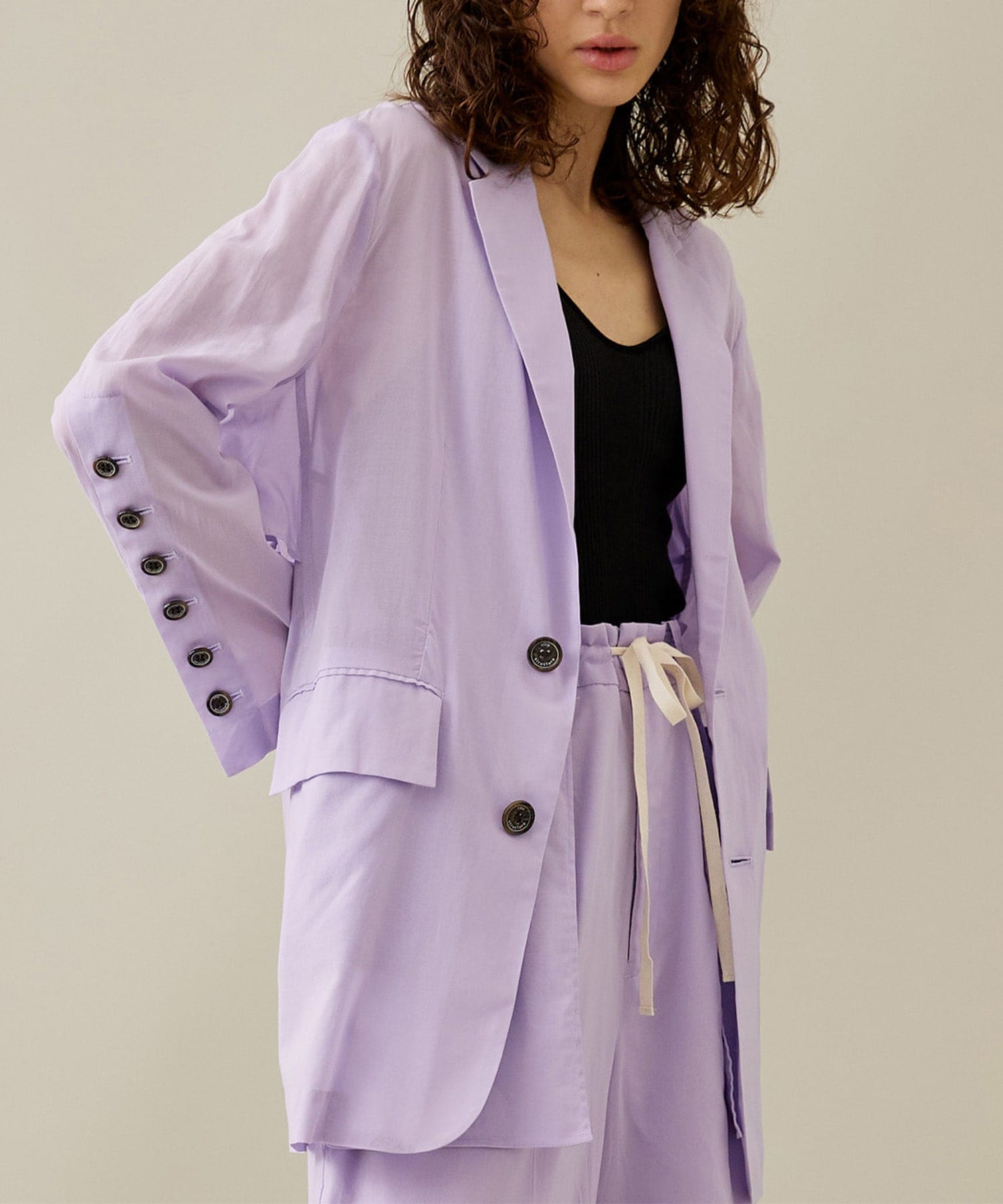 See-through Cotton Jacket(1 PURPLE): rito structure: WOMENS
