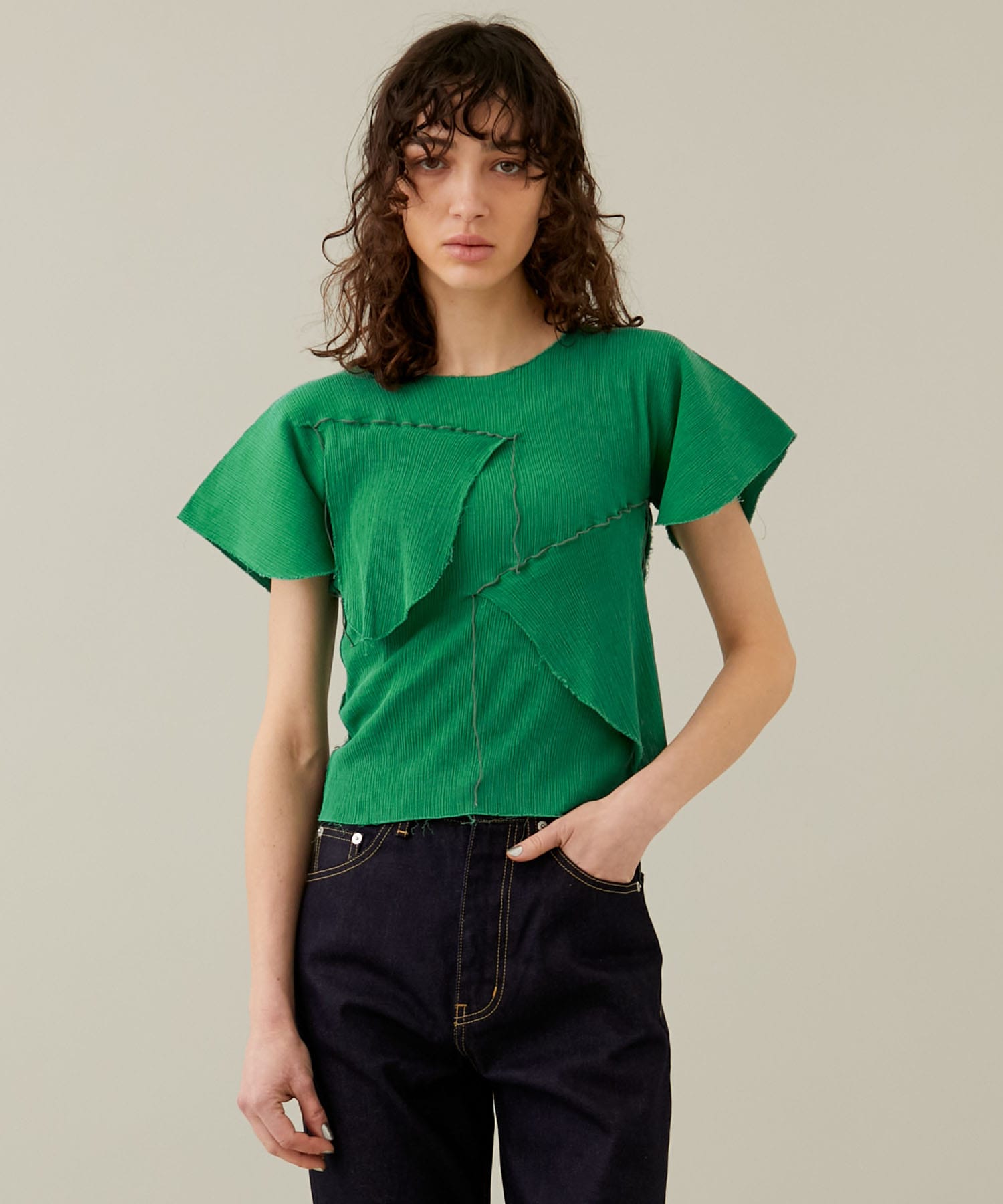 Cotton yoryu short sleeve(FREE GREEN): kotohayokozawa: WOMENS