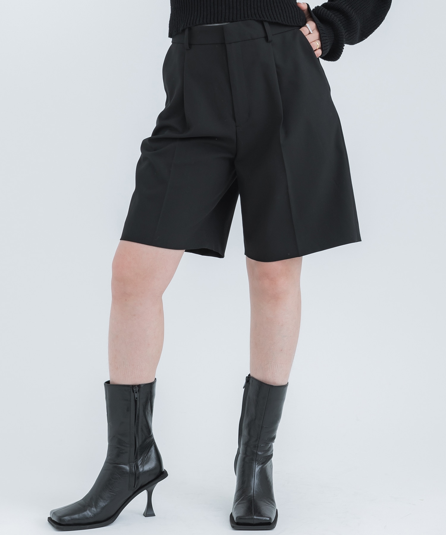 Tailored Half Pants(2 BLACK): STUDIOUS: WOMENS｜ STUDIOUS ONLINE