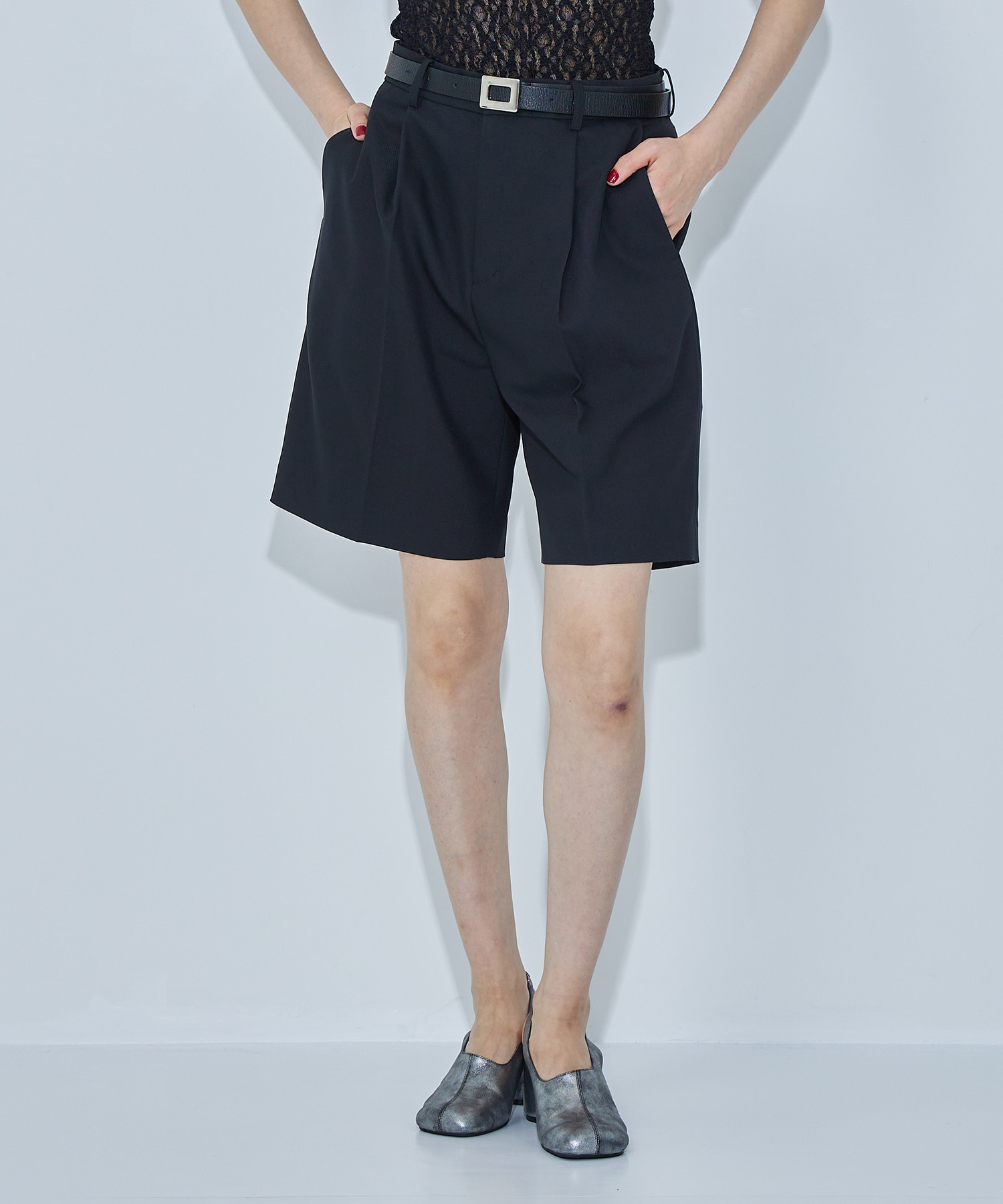 Tailored Half Pants(2 BLACK): STUDIOUS: WOMENS｜ STUDIOUS ONLINE 