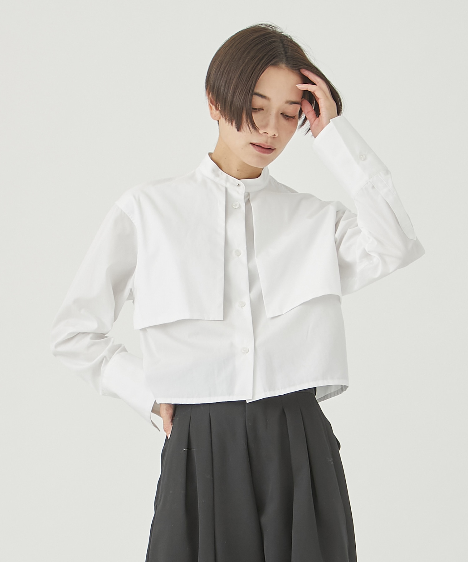 EX.FRONT YORK SHORT SHIRT(38 WHITE): CINOH: WOMENS｜ STUDIOUS