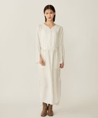Floral Pattern Silk Rayon Jacquard I-Line Dress(1 WHITE): Mame ...