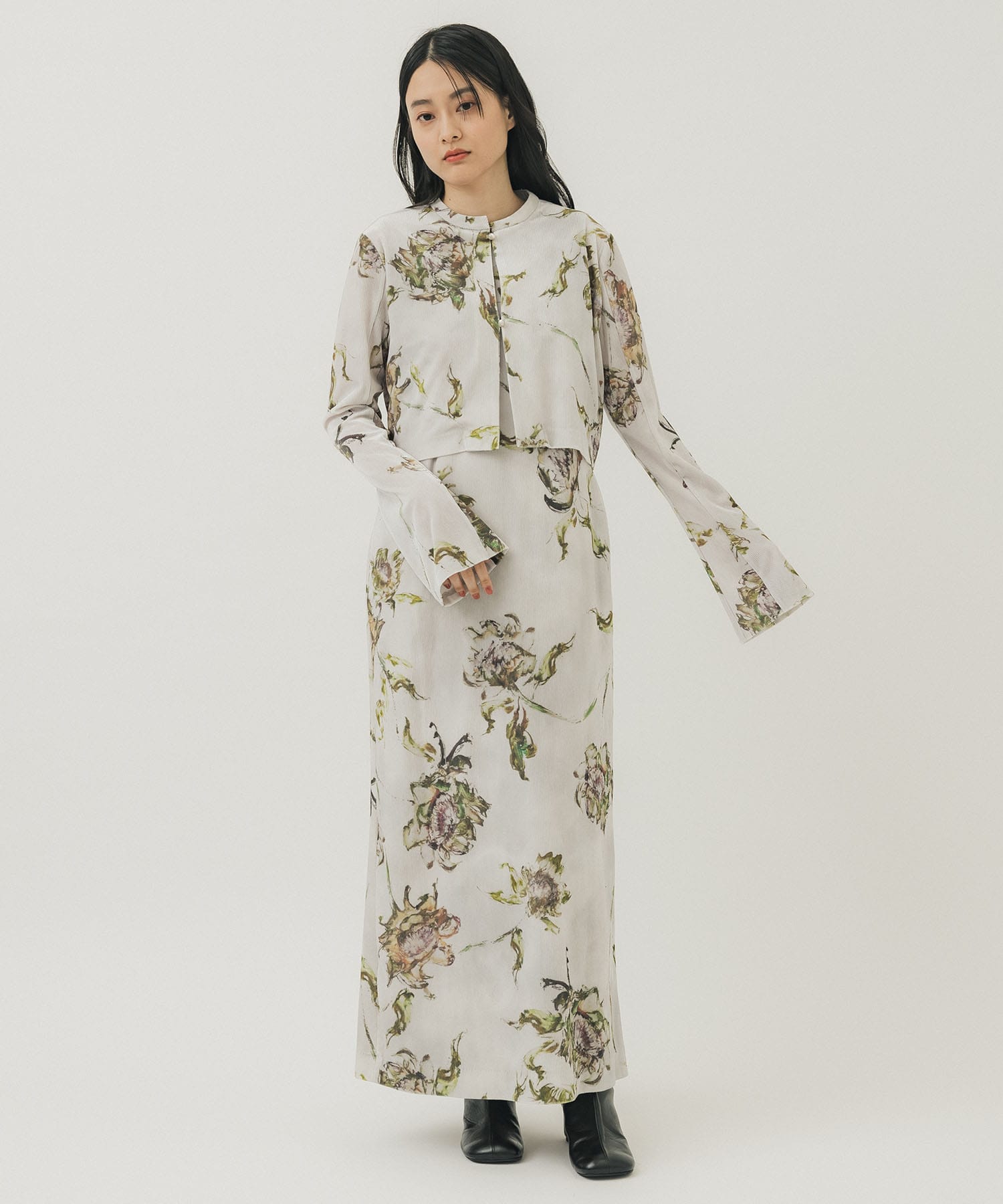 公式サイト購入DRY FLOWER VELOUR DRESS - ロングワンピース