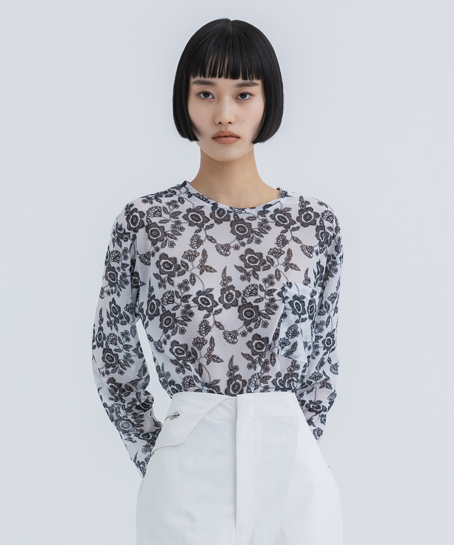 sheer print longT(1 WHITE): FUMIE=TANAKA: WOMENS｜ STUDIOUS ONLINE 