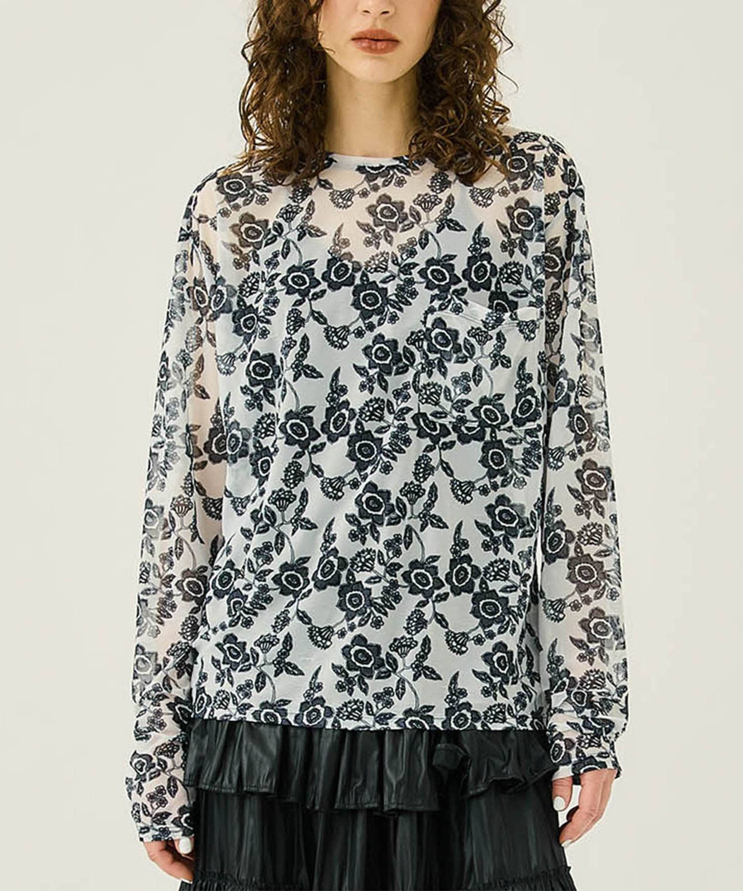 sheer print longT(1 WHITE): FUMIE=TANAKA: WOMENS｜ STUDIOUS ONLINE