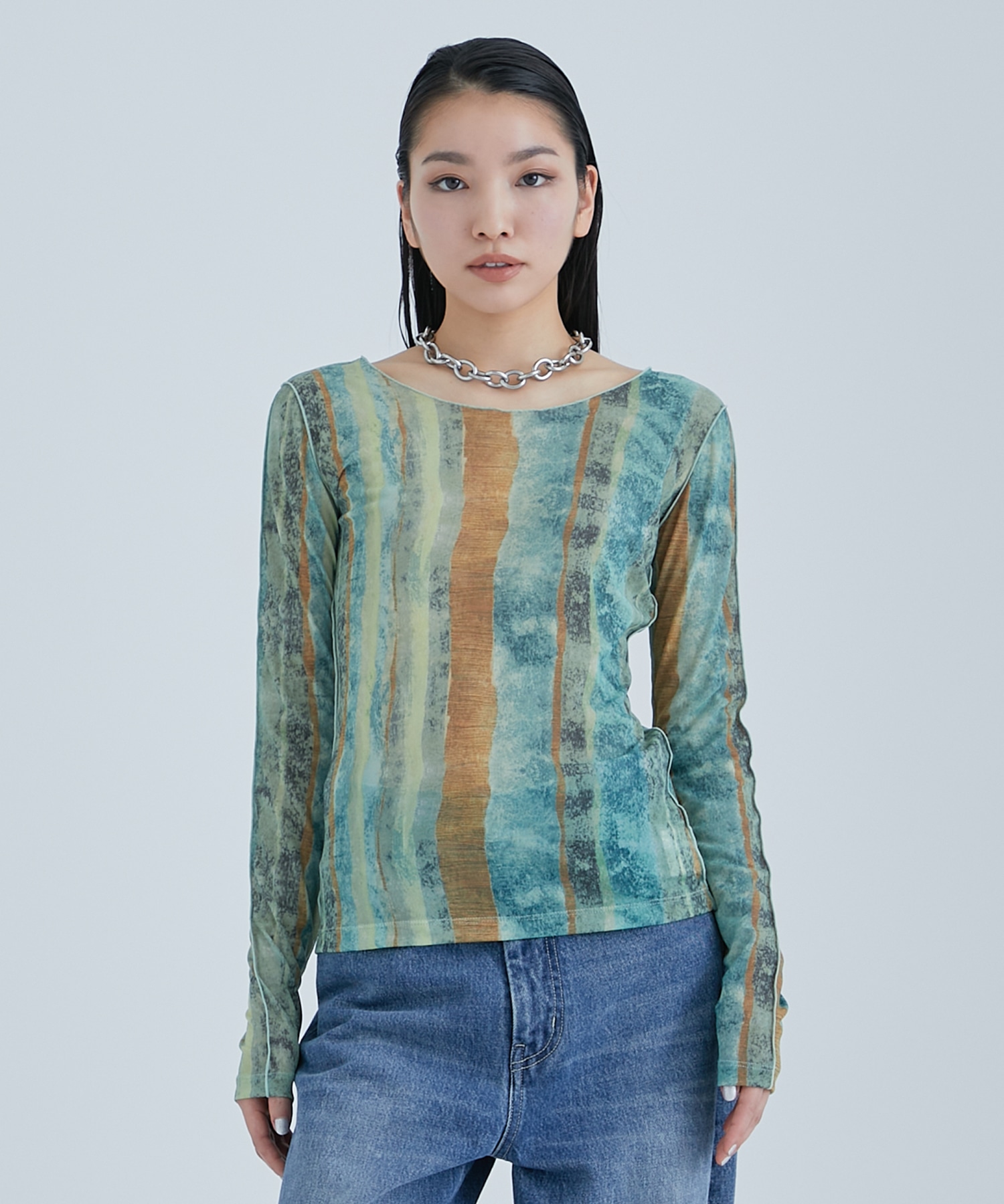 Art Stripe Skin Top(FREE MULTI): STUDIOUS: WOMENS｜ STUDIOUS