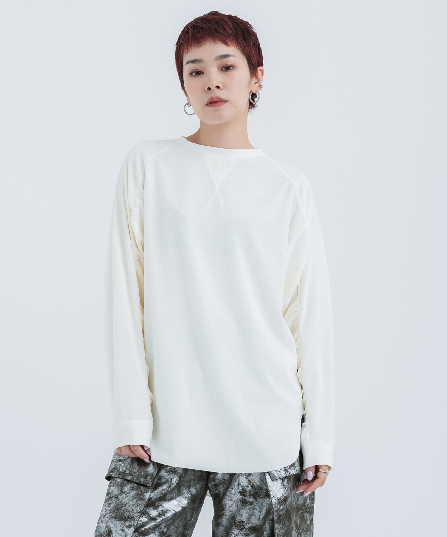 Micro Pile Design TEE(FREE OFF WHITE): STUDIOUS: WOMENS｜ STUDIOUS