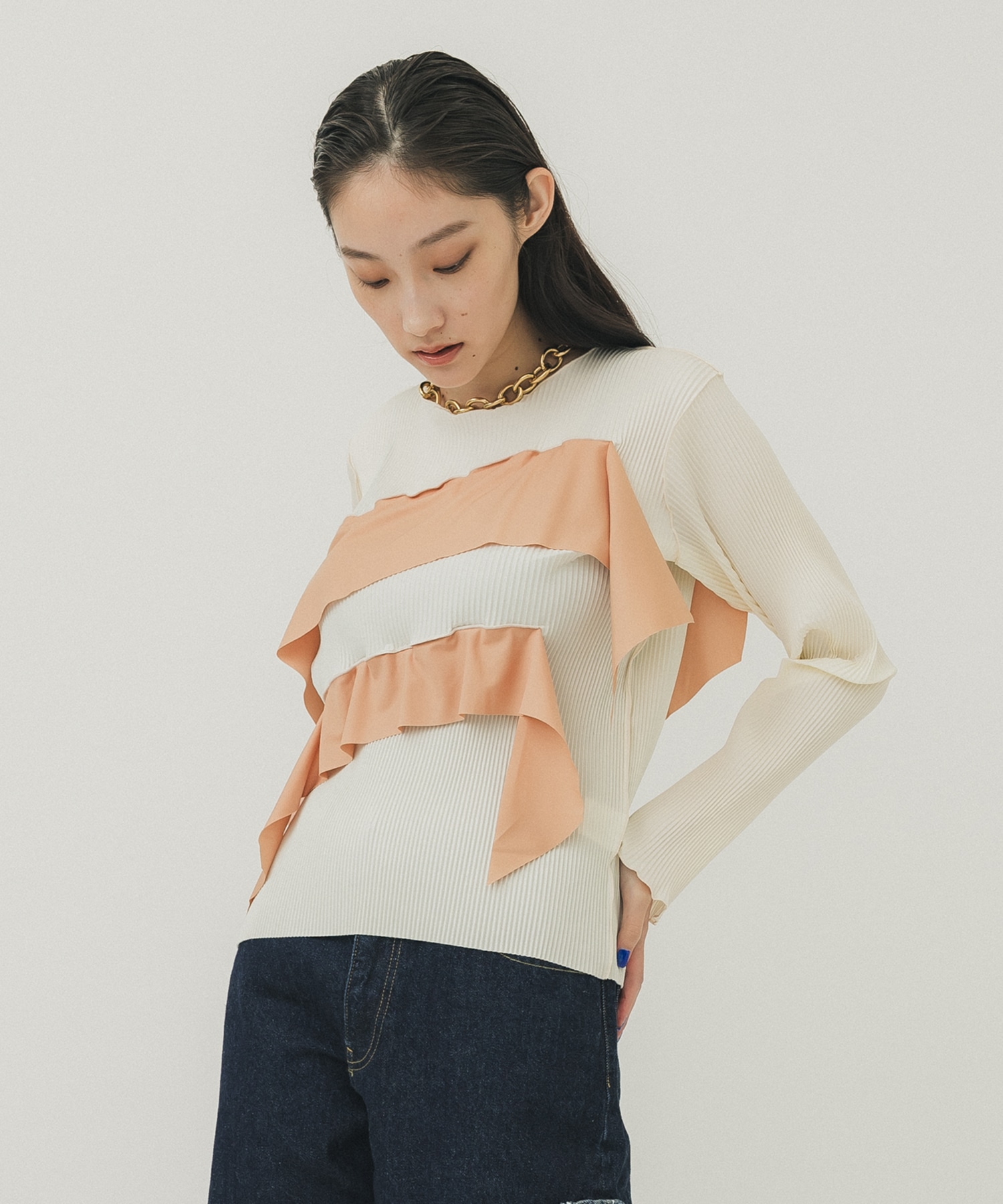 Todo wave long sleeve top(FREE IVORY): kotohayokozawa: WOMENS