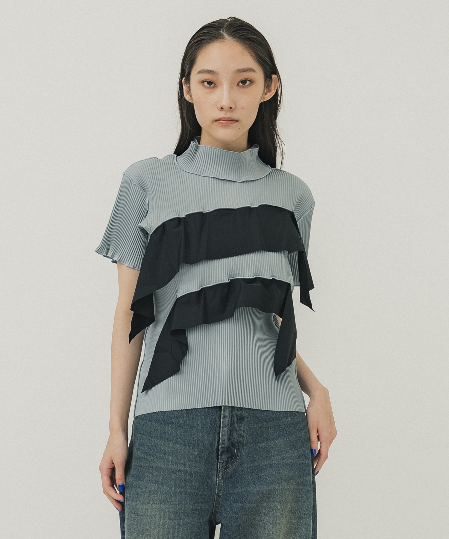 Todo wave short sleeve top Highneck type(FREE GREY ...