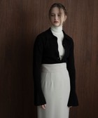 COLLAR RIB CARDIGAN(1 BLACK): CLANE: WOMENS｜ STUDIOUS ONLINE公式