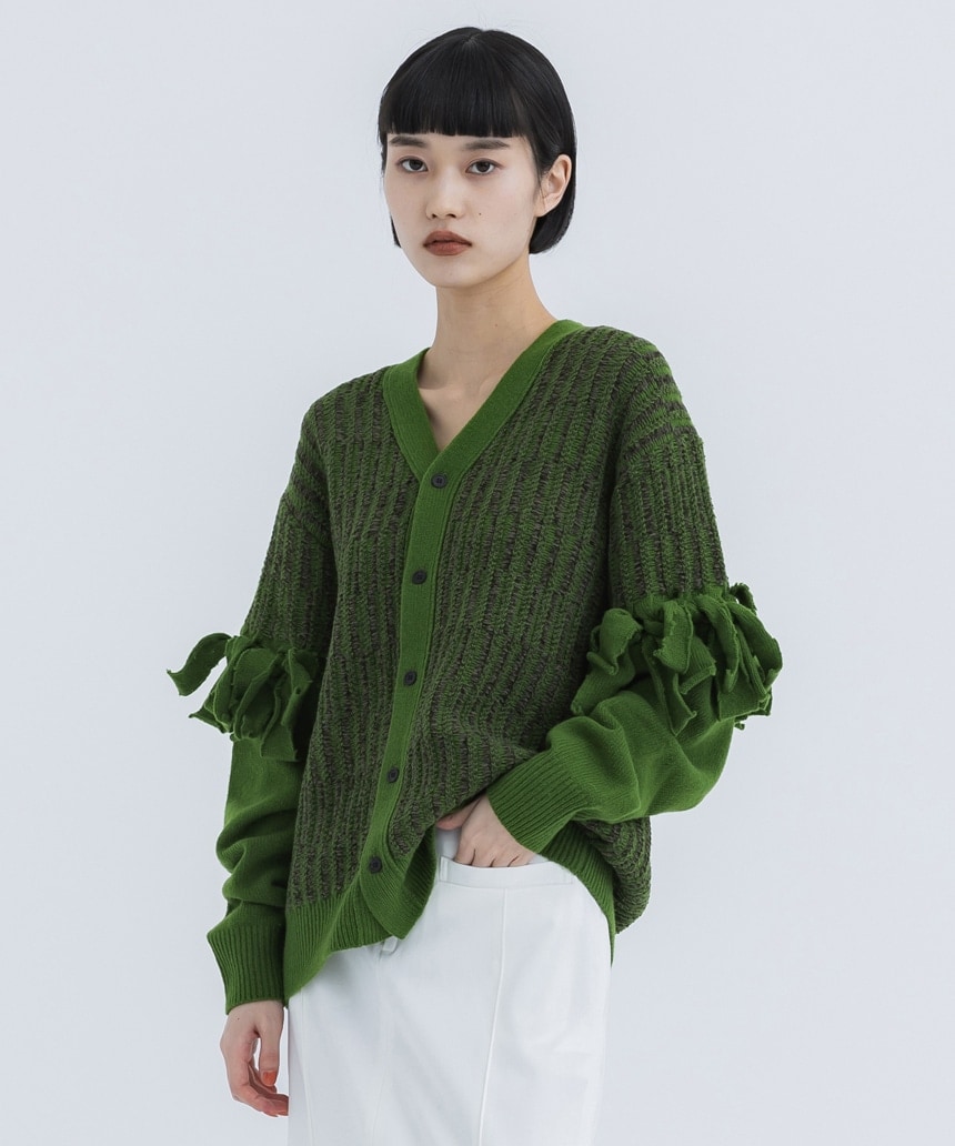 Fringe knit cardigan(S GREEN): TOGA PULLA: WOMENS｜ STUDIOUS ...