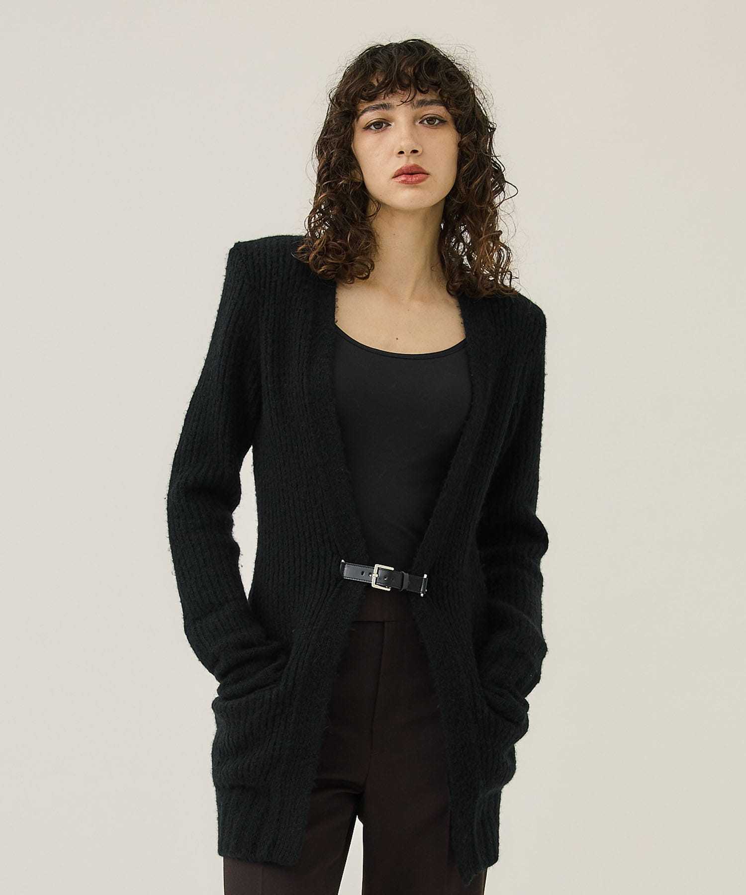 MOHAIR CASHMEREKNIT CARDIGAN(1 BLACK): FETICO: WOMENS｜ STUDIOUS