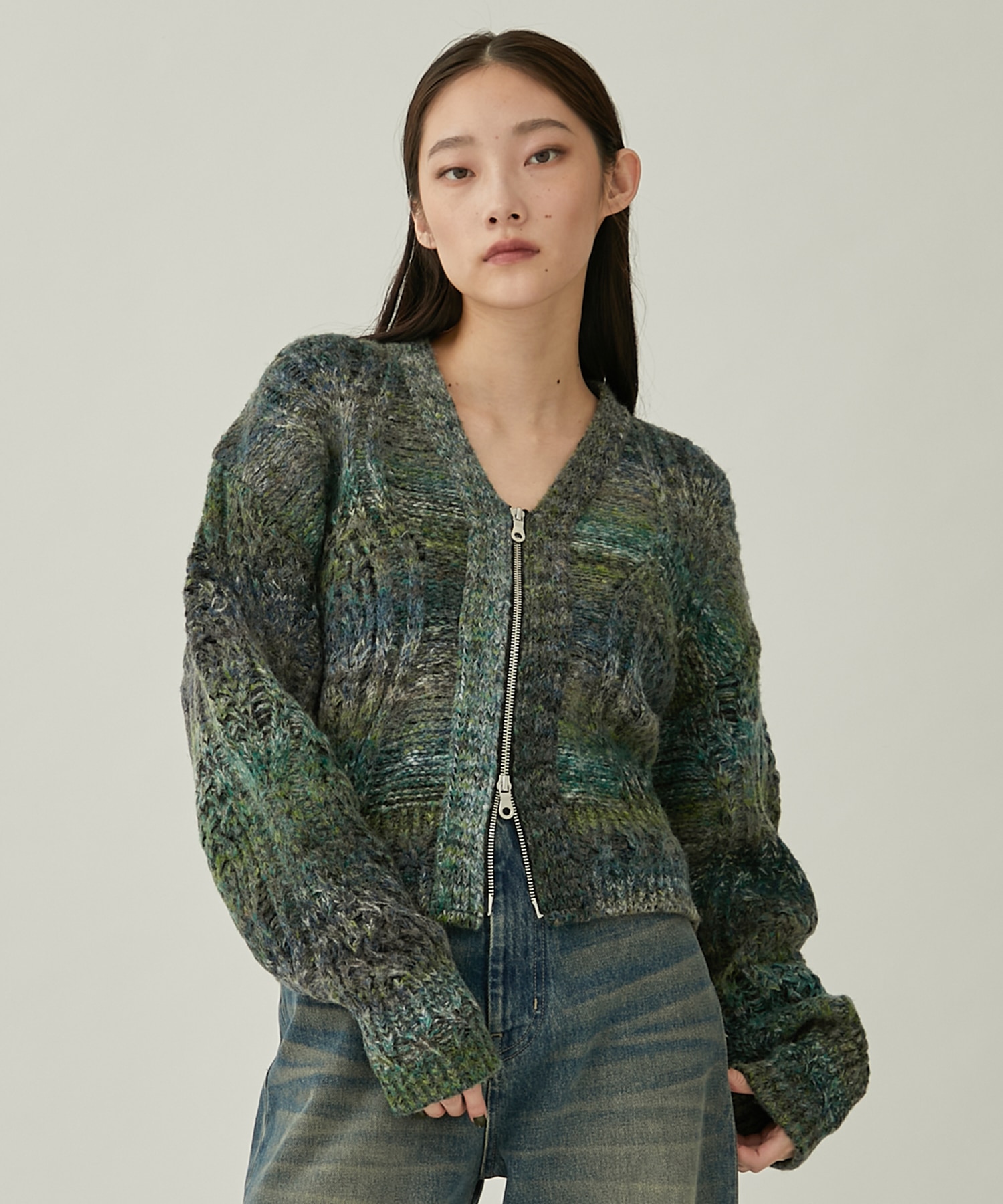 Hazy knit cardigan(FREE GREEN): MURRAL: WOMENS｜ STUDIOUS ONLINE